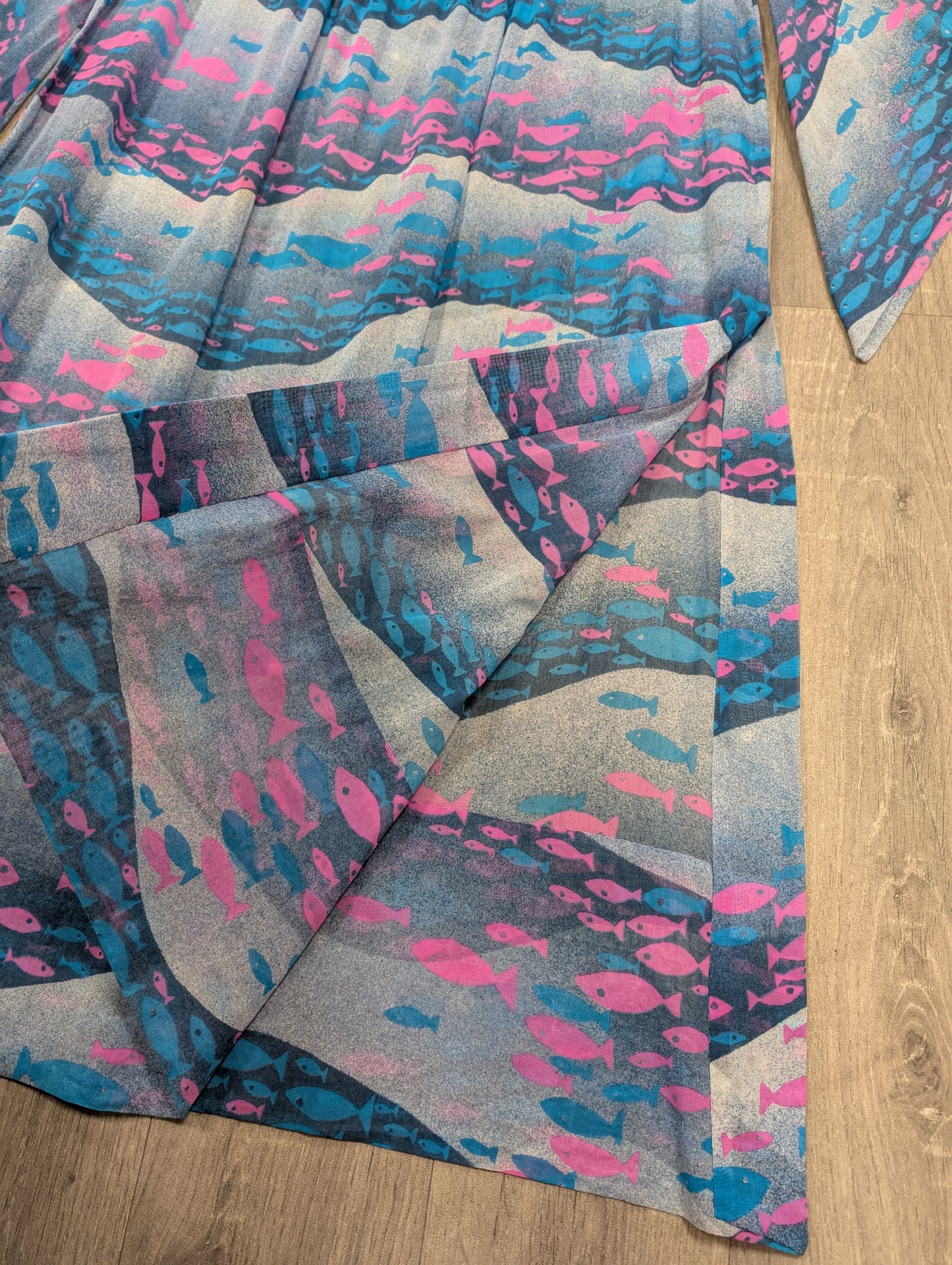 Epic 60s/70s Oriane Capri fish print sheer beach dress