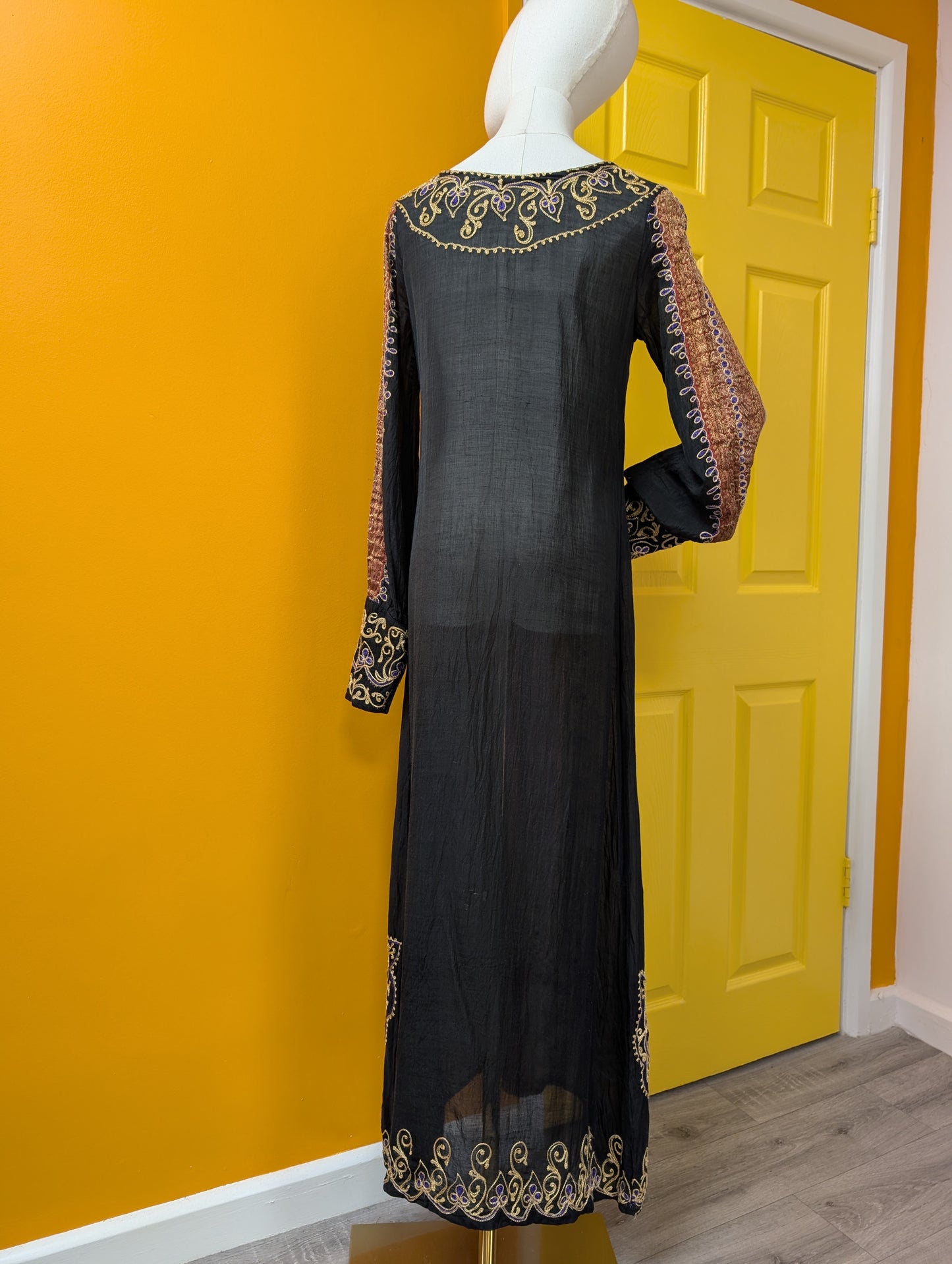 Ayesha's Ayesha Davar embroidered cotton voile kaftan dress - XS/S