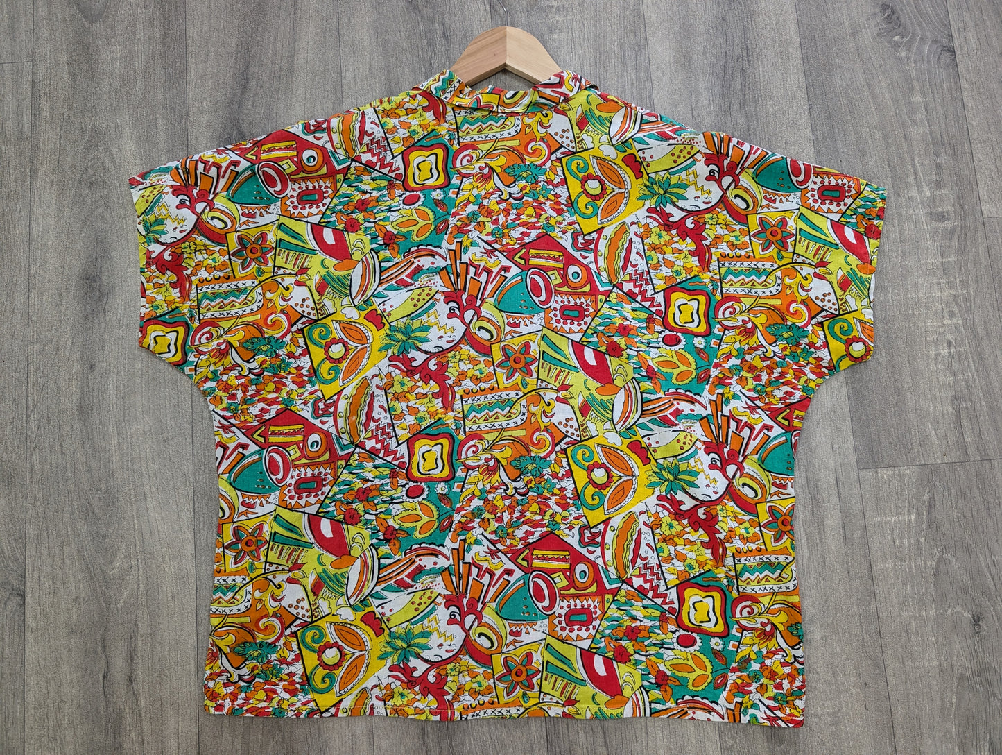 Abstract print cotton shirt - L