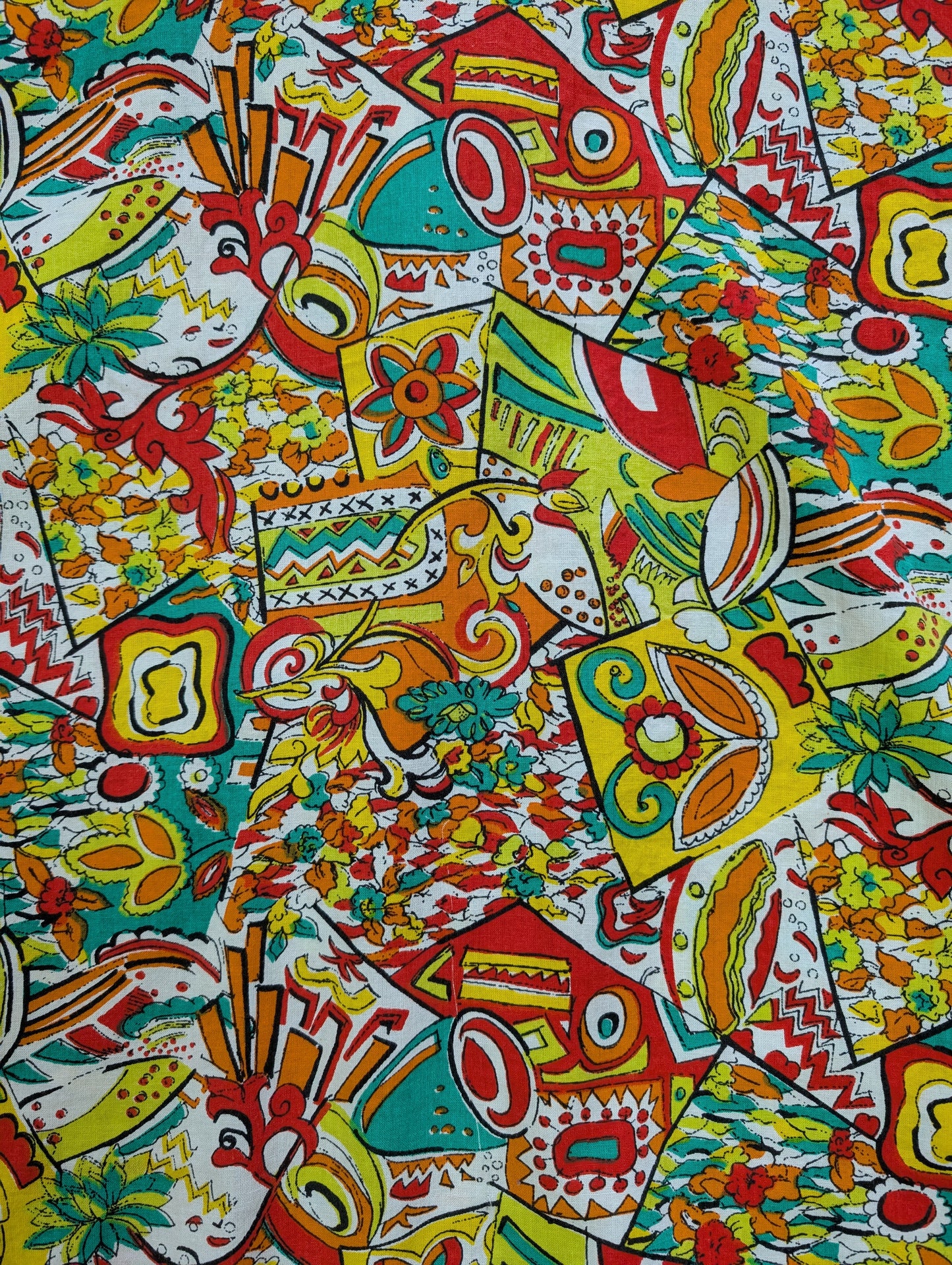 Abstract print cotton shirt - L