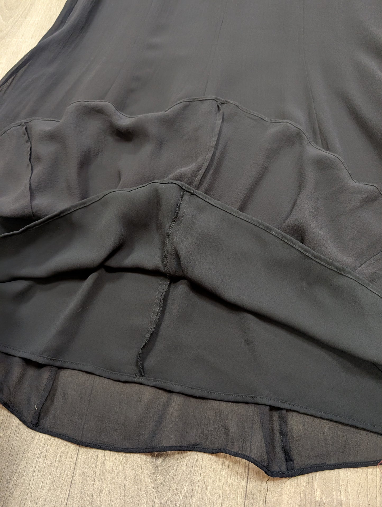 1990s Laura Ashley black silk dress - XS/6/8
