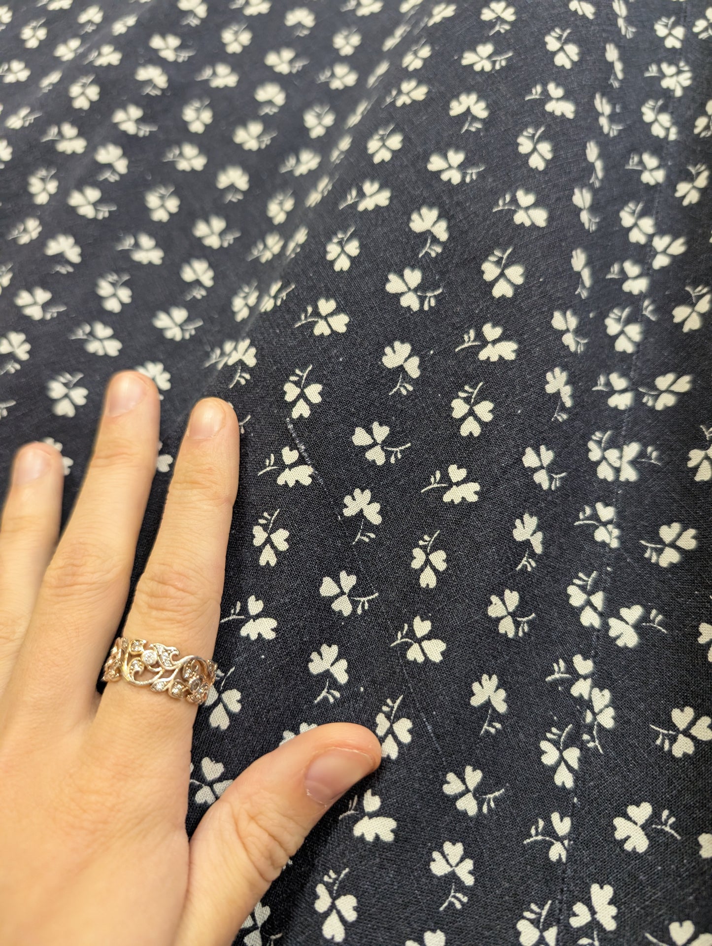 1970s Laura Ashley made in Wales clover print cotton dress - S/8/10