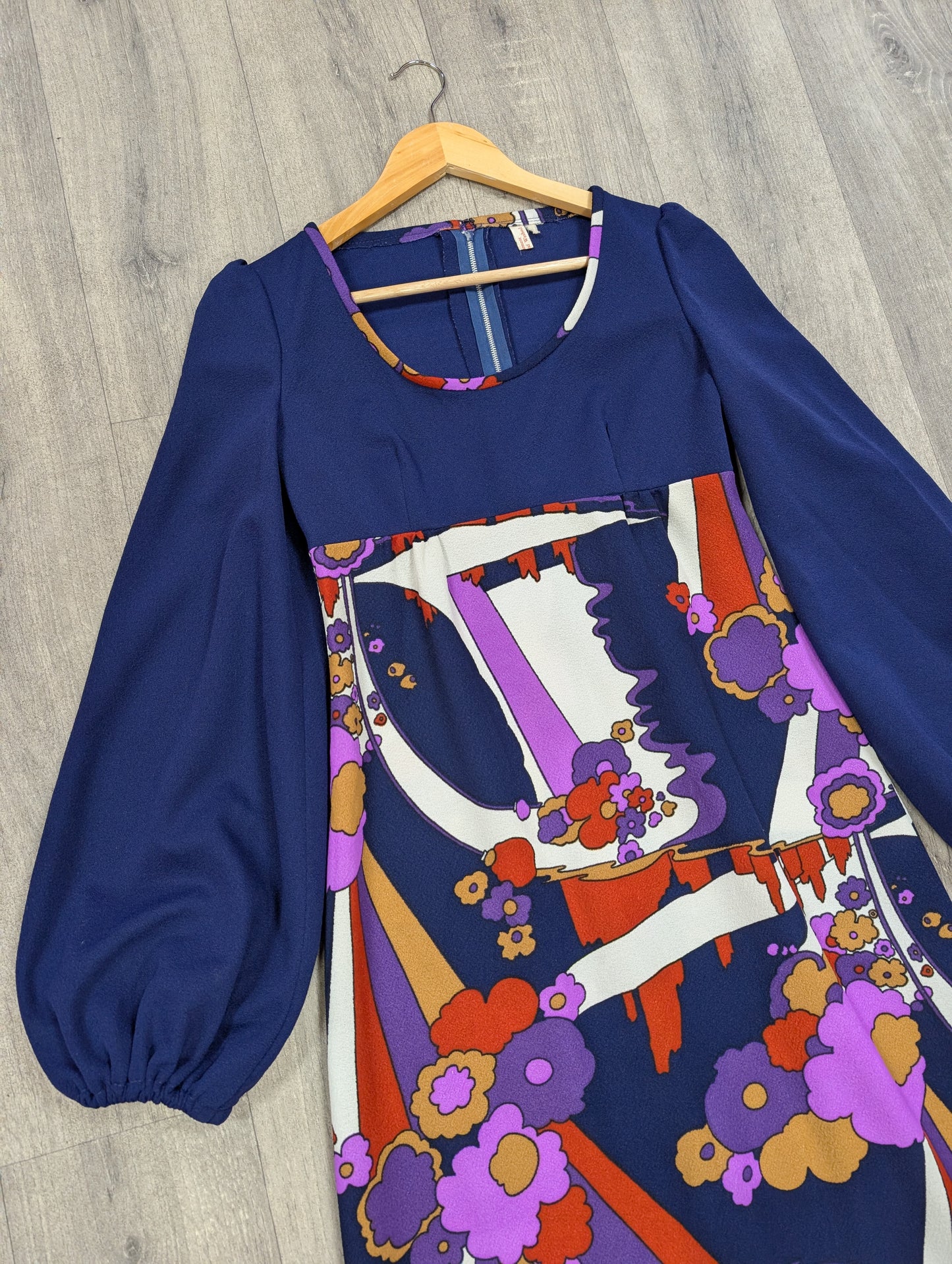 1970s psychedelic maxi dress - S/8