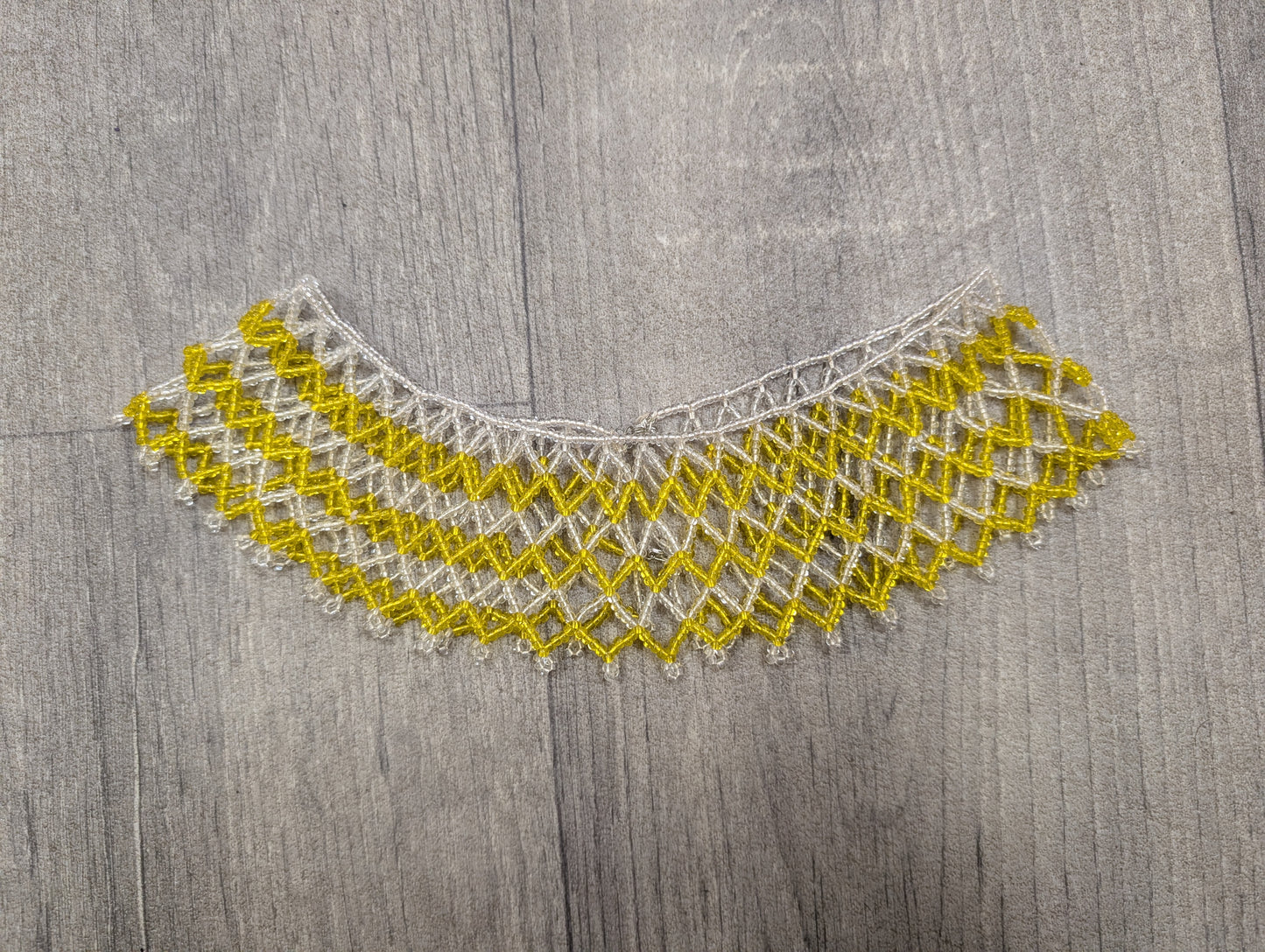 Yellow beaded necklace