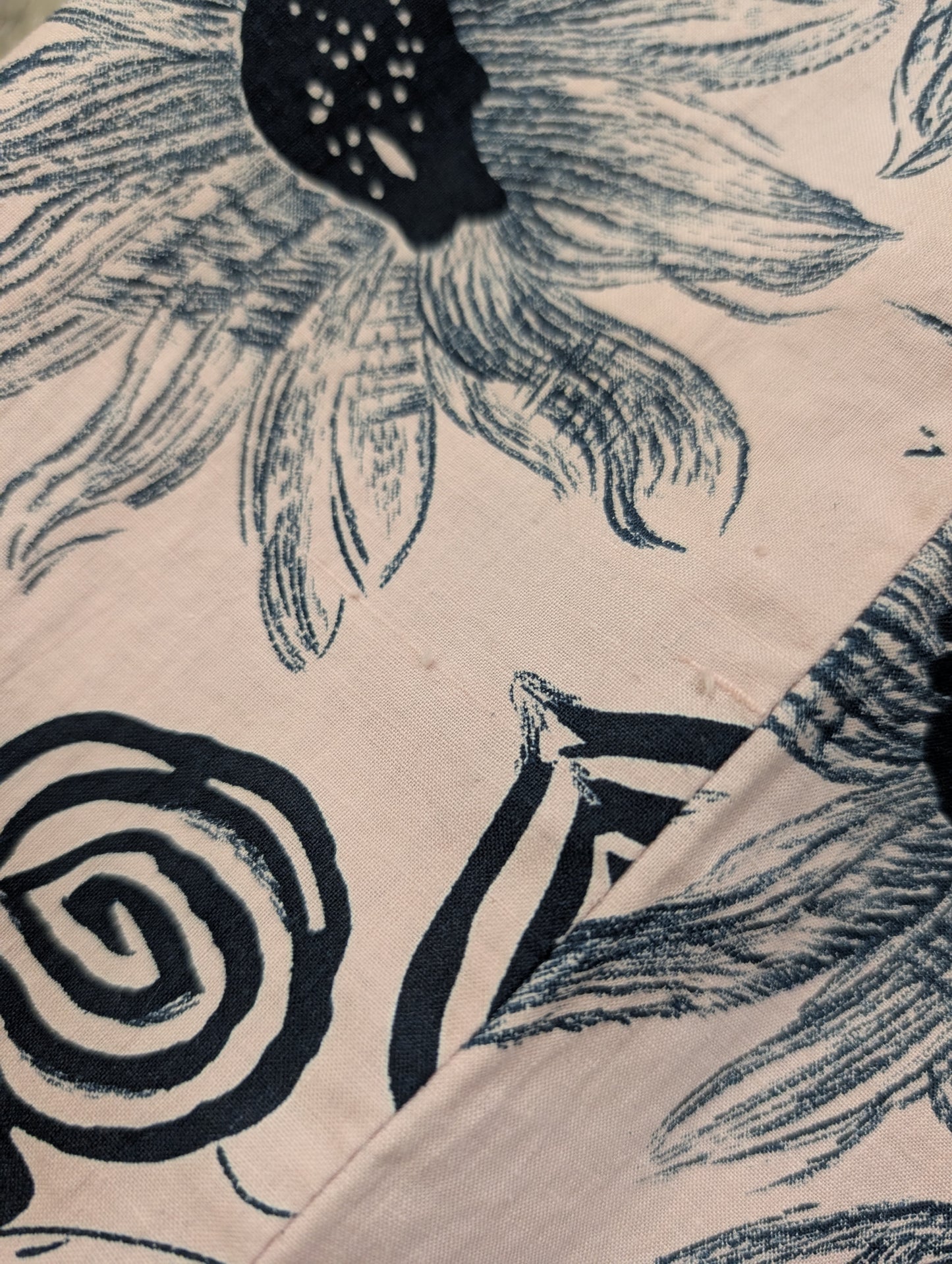 1950s St Michael abstract floral full circle cotton skirt - 25" waist