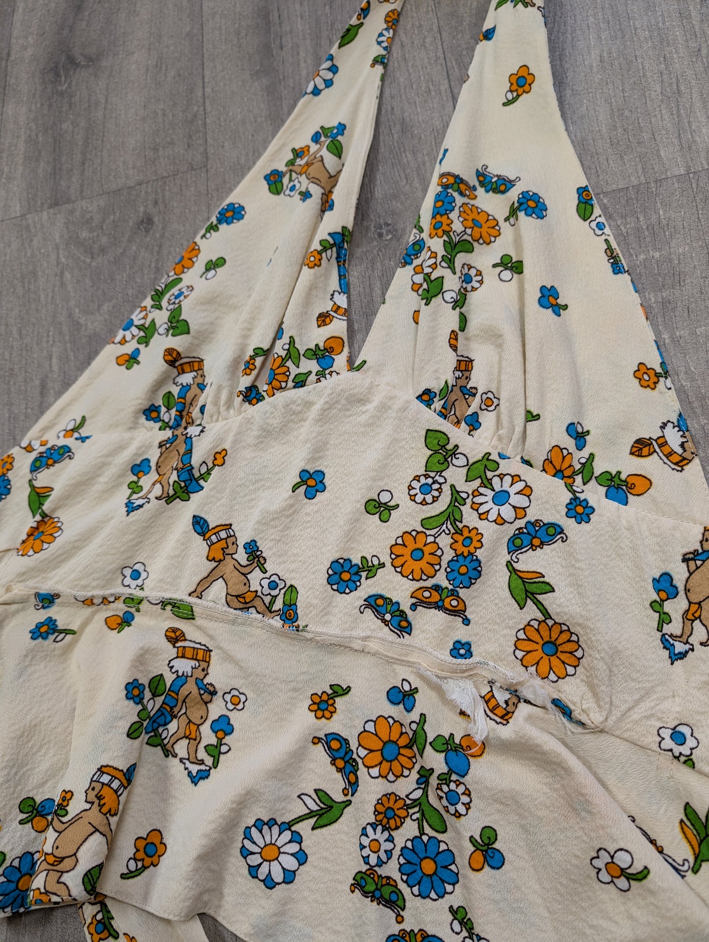 1970s novelty print top & trousers - S/8/10