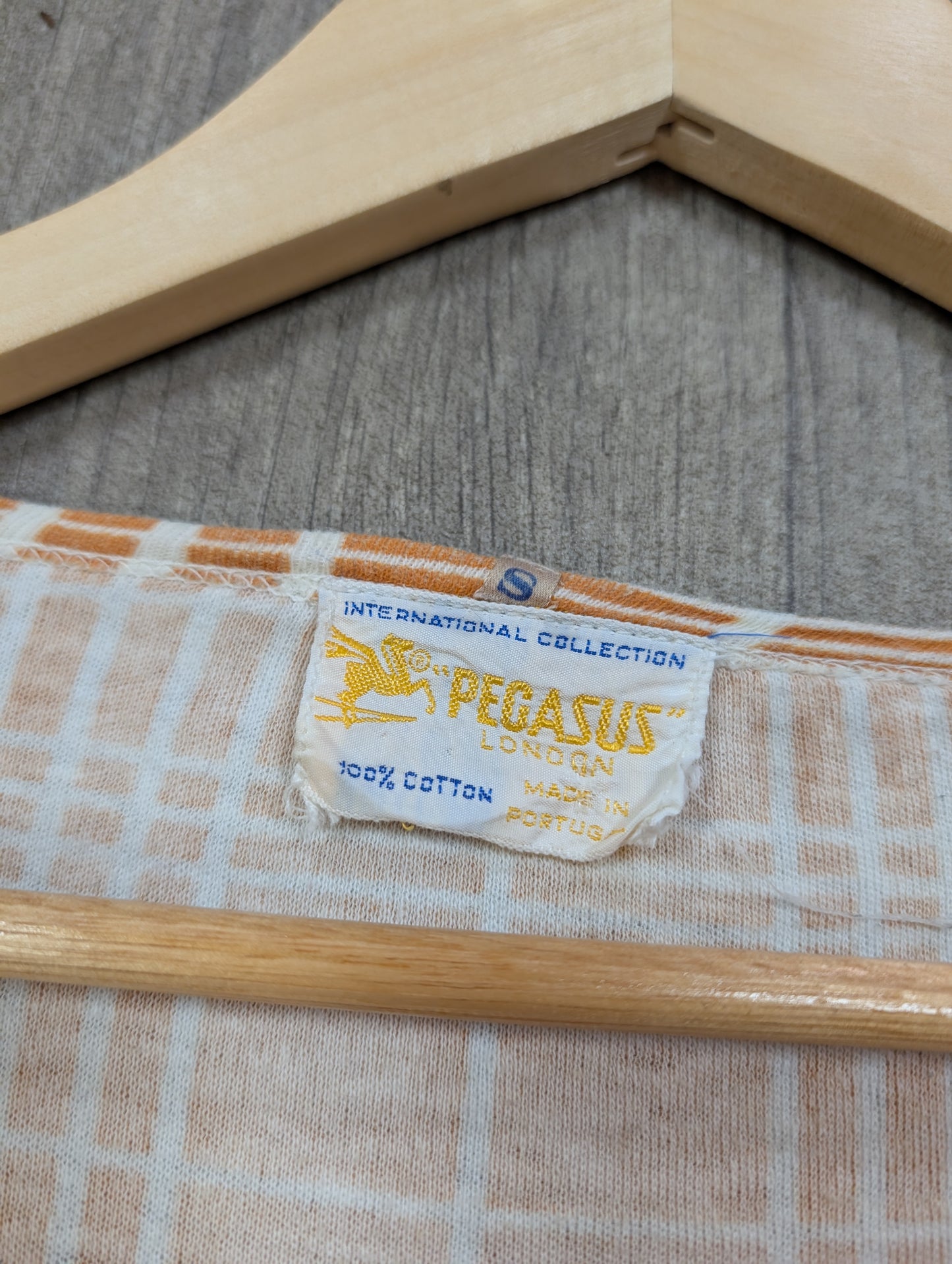 1970s Pegasus cotton check t-shirt - M