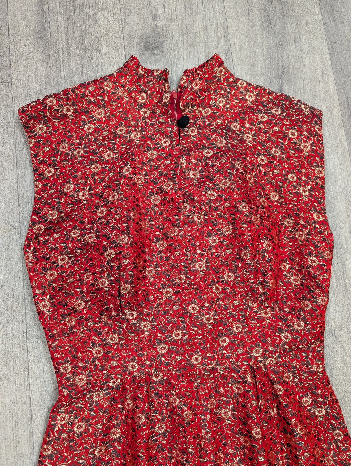 1960s red & gold dress - S/10
