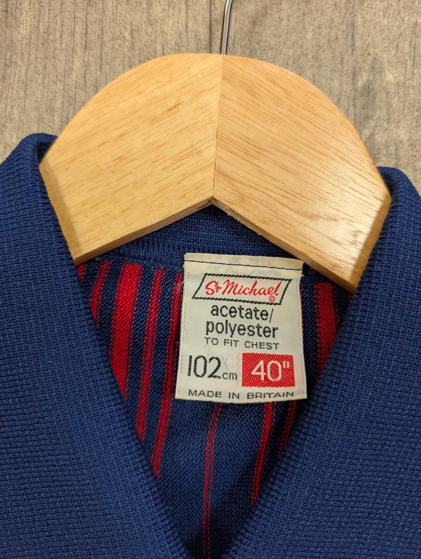 1960s St Michael red/blue shirt