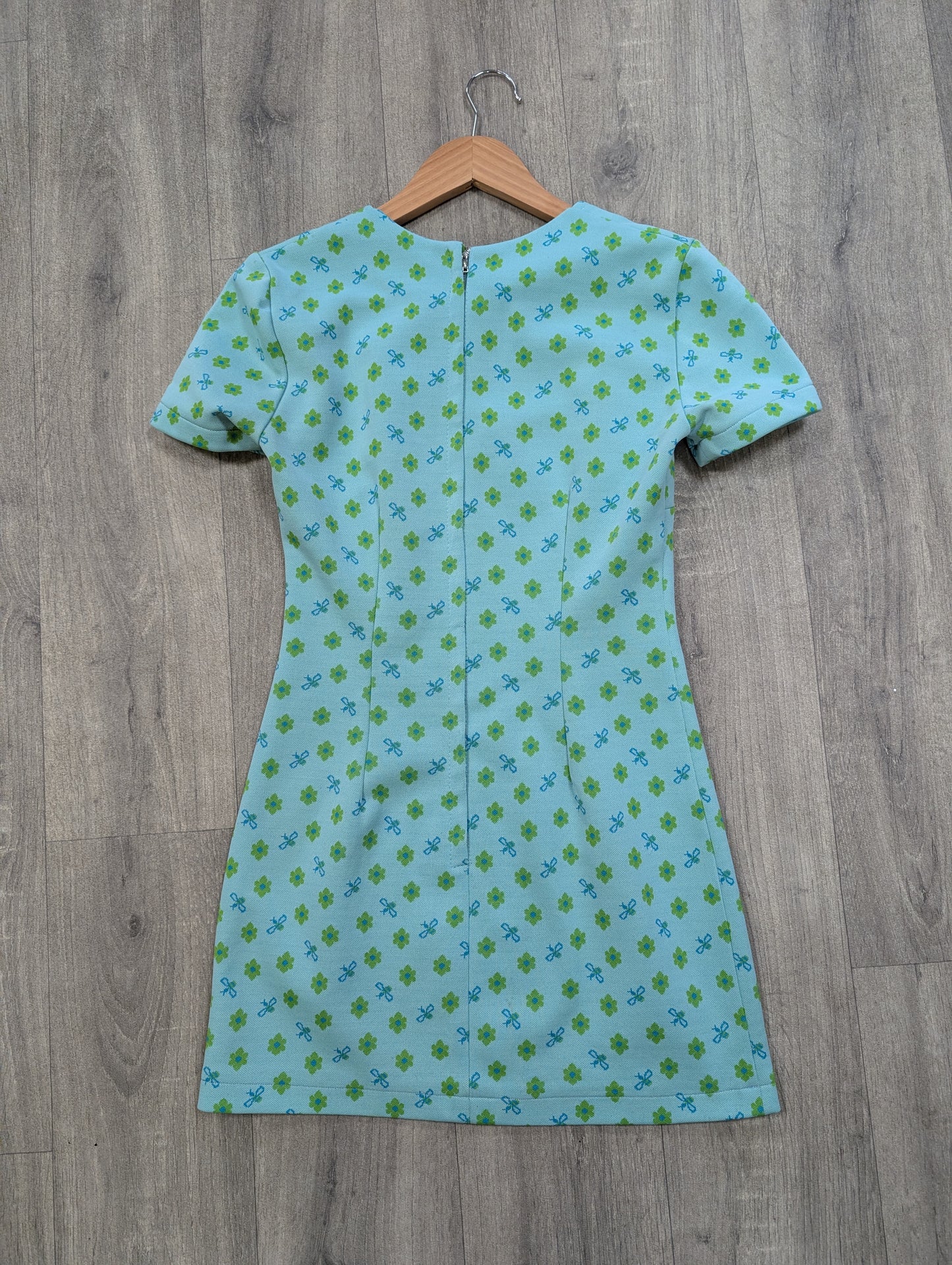 1960s novelty crimplene mini dress - XS/S/6/8