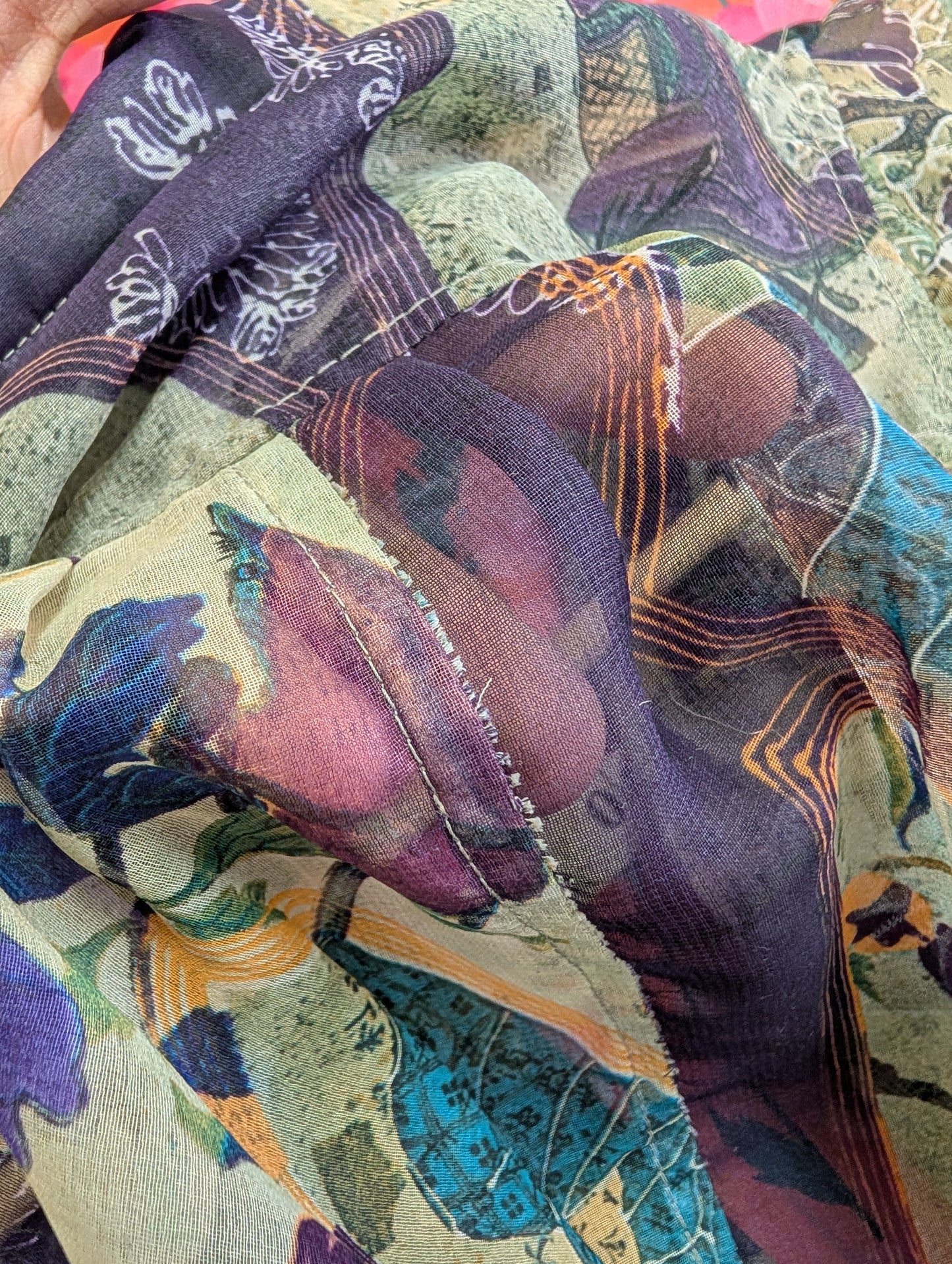 1970s John Craig sheer oriental geisha print blouse - S/10