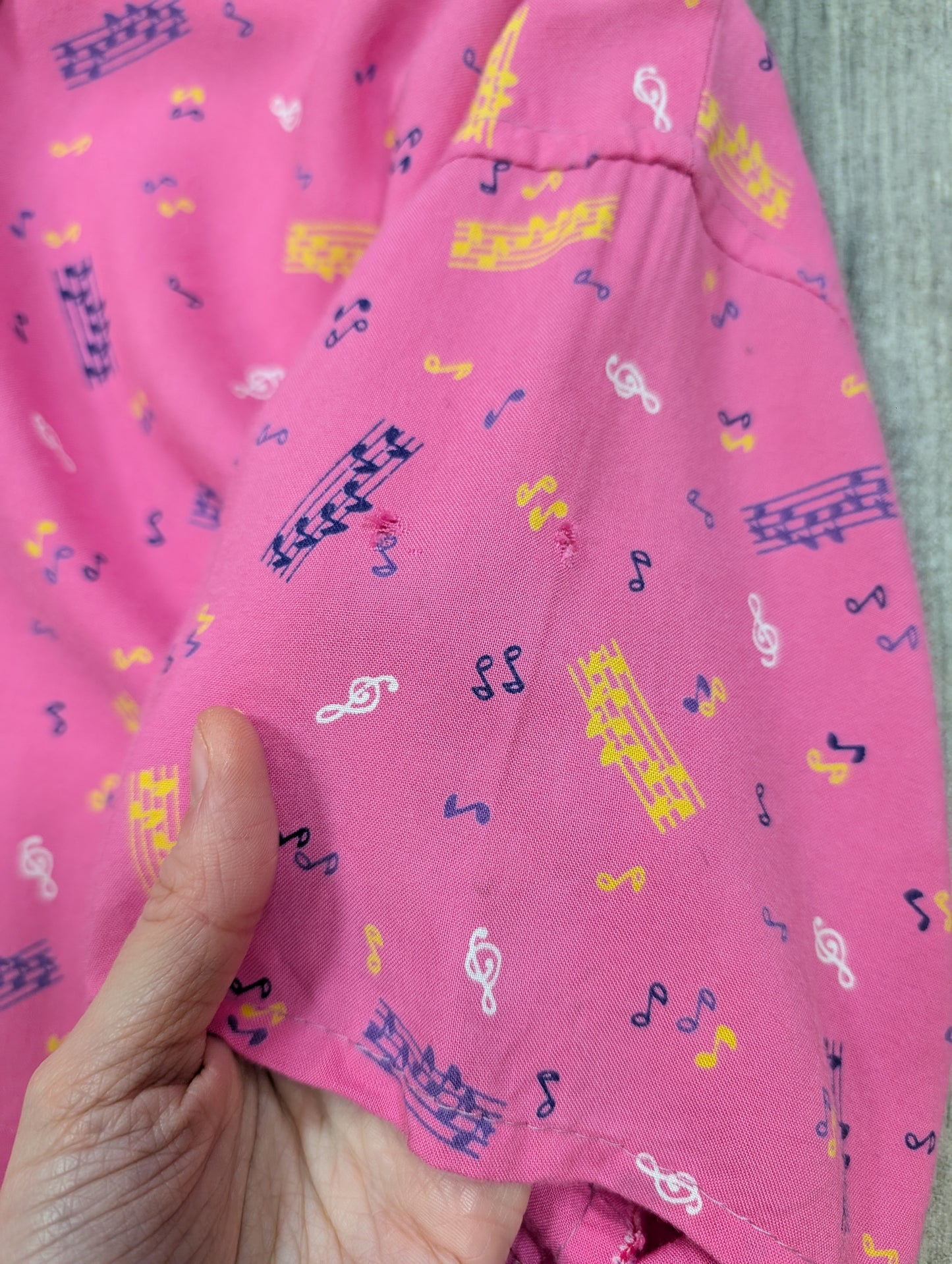 1980s novelty music note print shirt - S