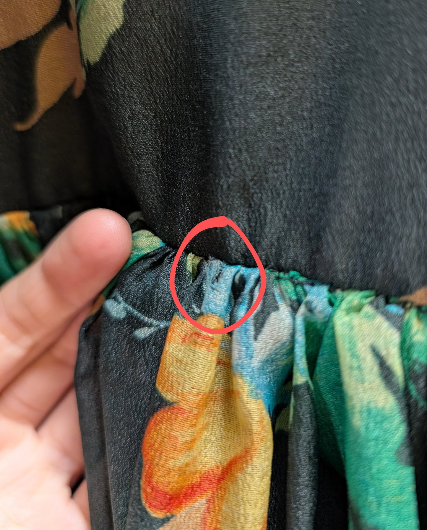 1970s green floral maxi dress - S/8/10
