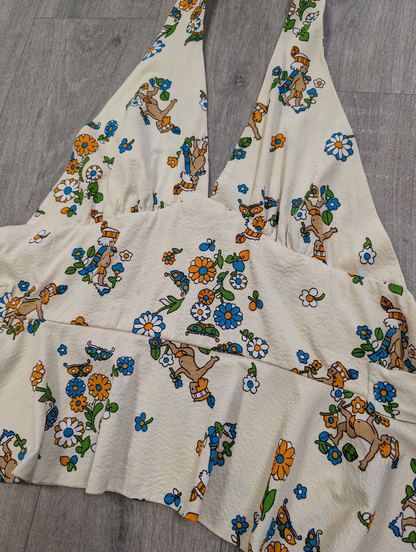1970s novelty print top & trousers - S/8/10