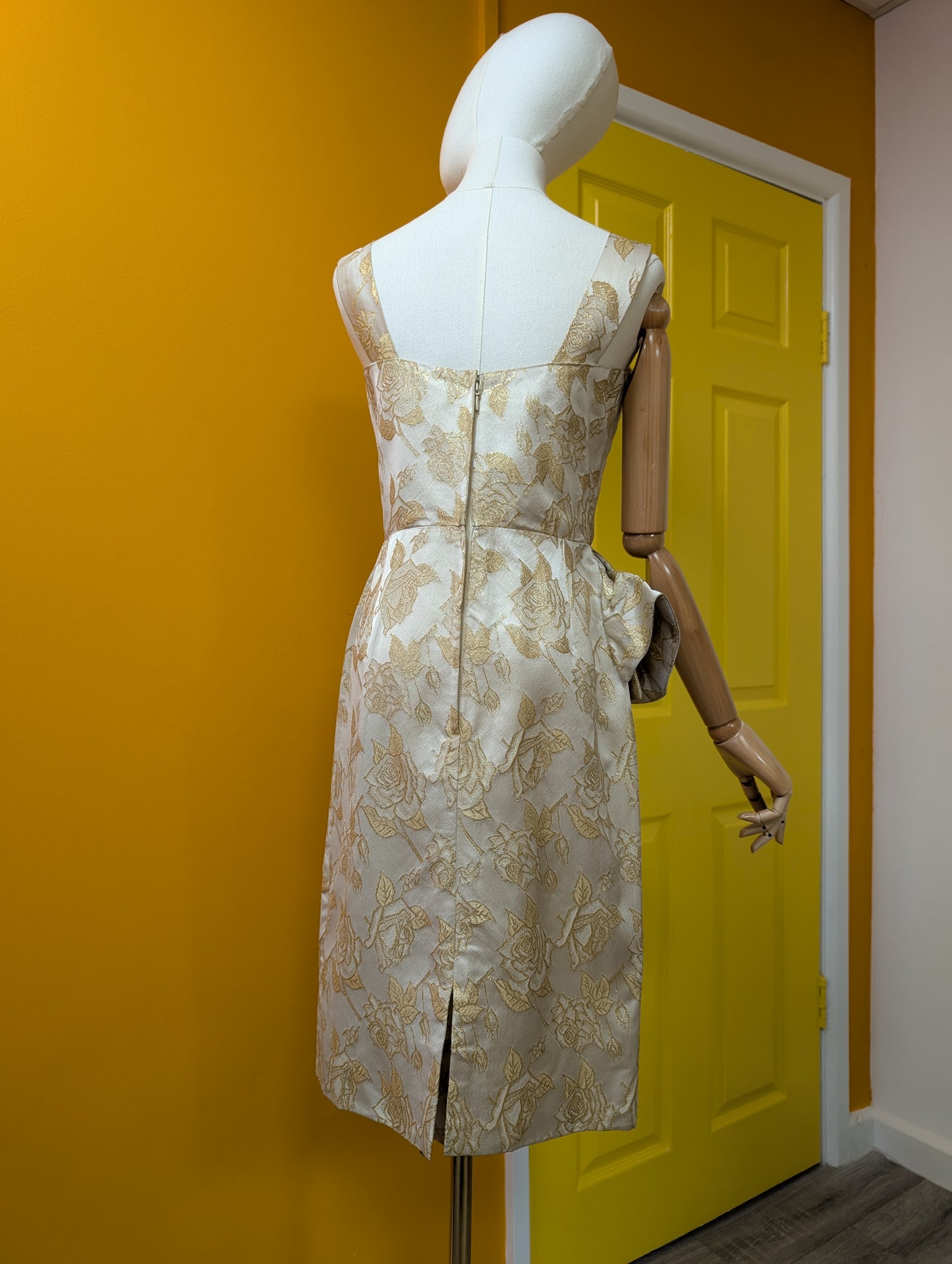 Gold brocade party dress - S/8