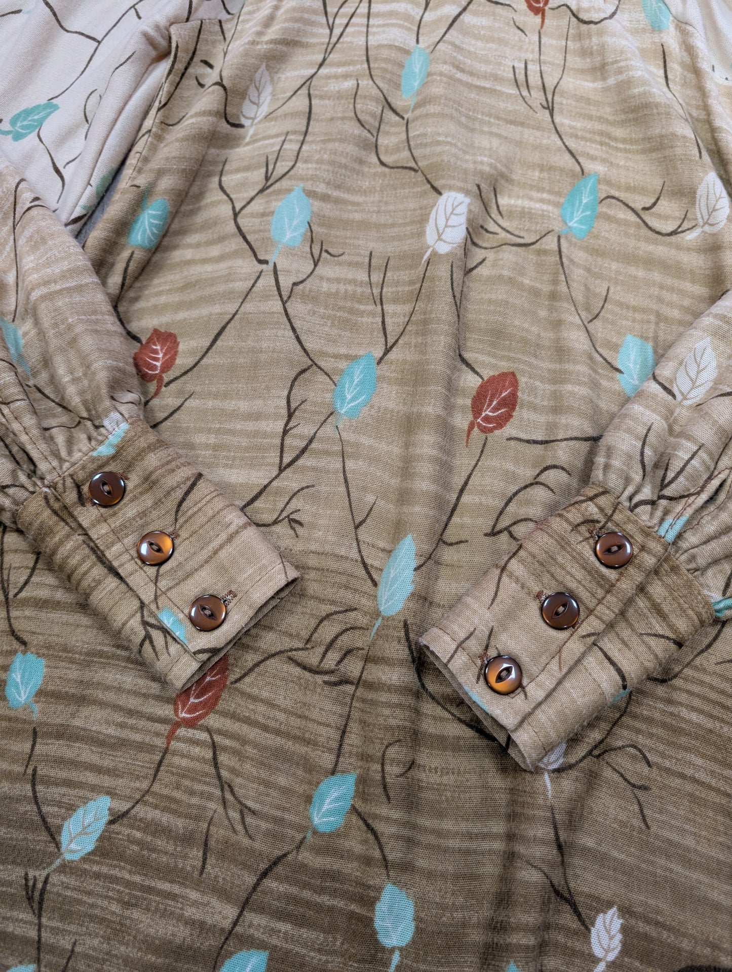 1970s Louis Caring autumnal novelty print dress - XS/S/6/8