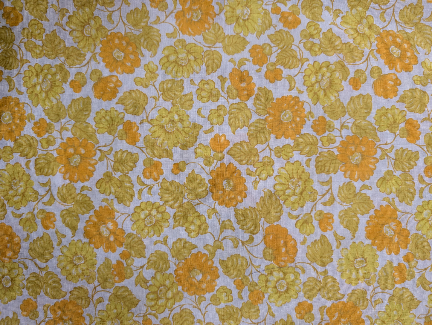1960s orange/yellow floral shirt - S/M/10/12