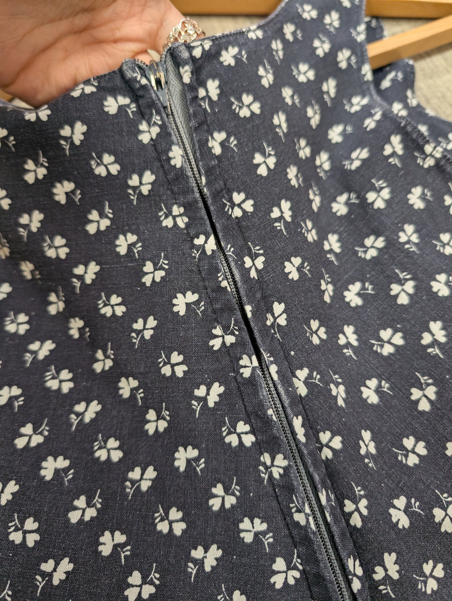 1970s Laura Ashley made in Wales clover print cotton dress - S/8/10
