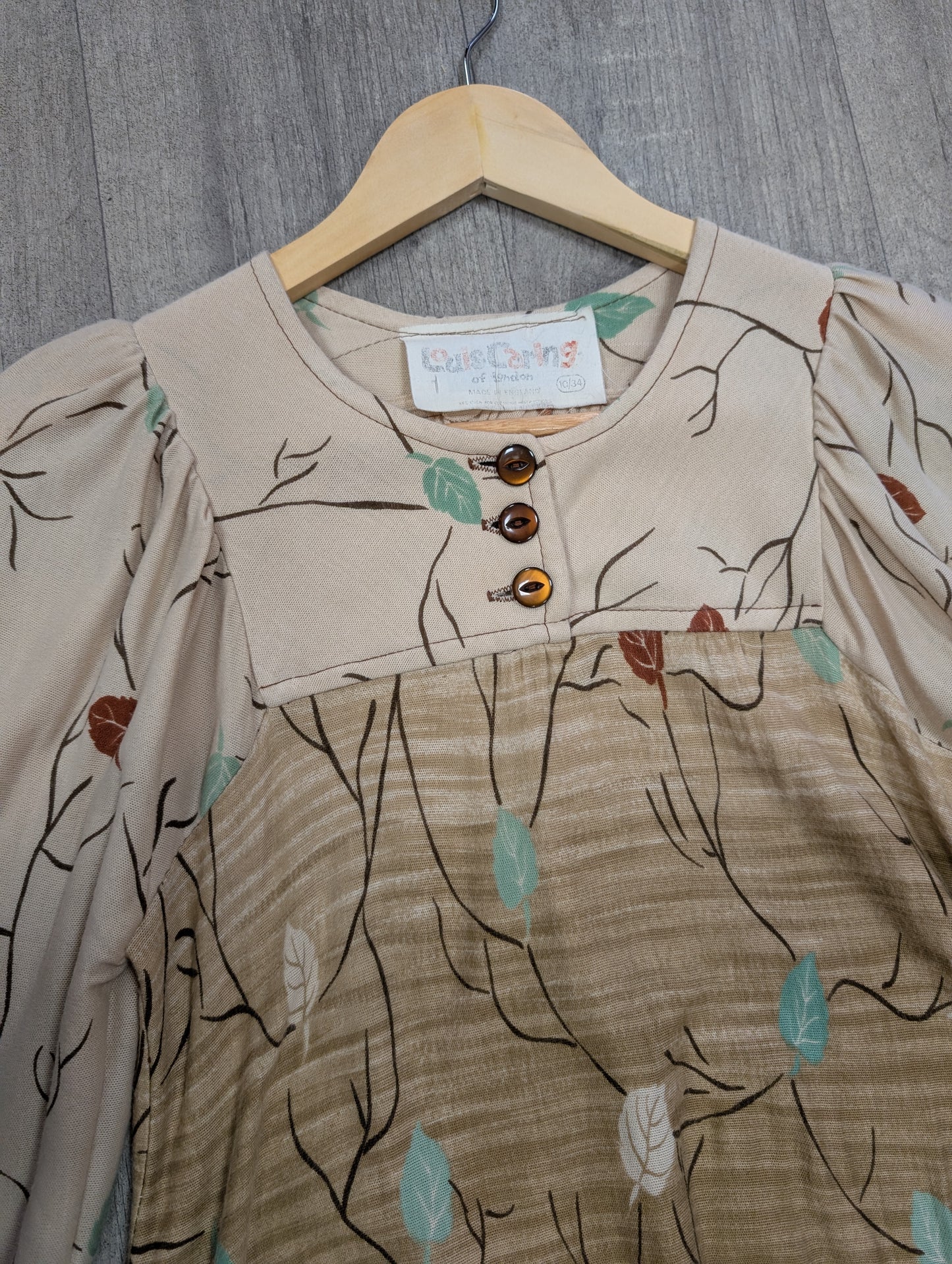 1970s Louis Caring autumnal novelty print dress - XS/S/6/8