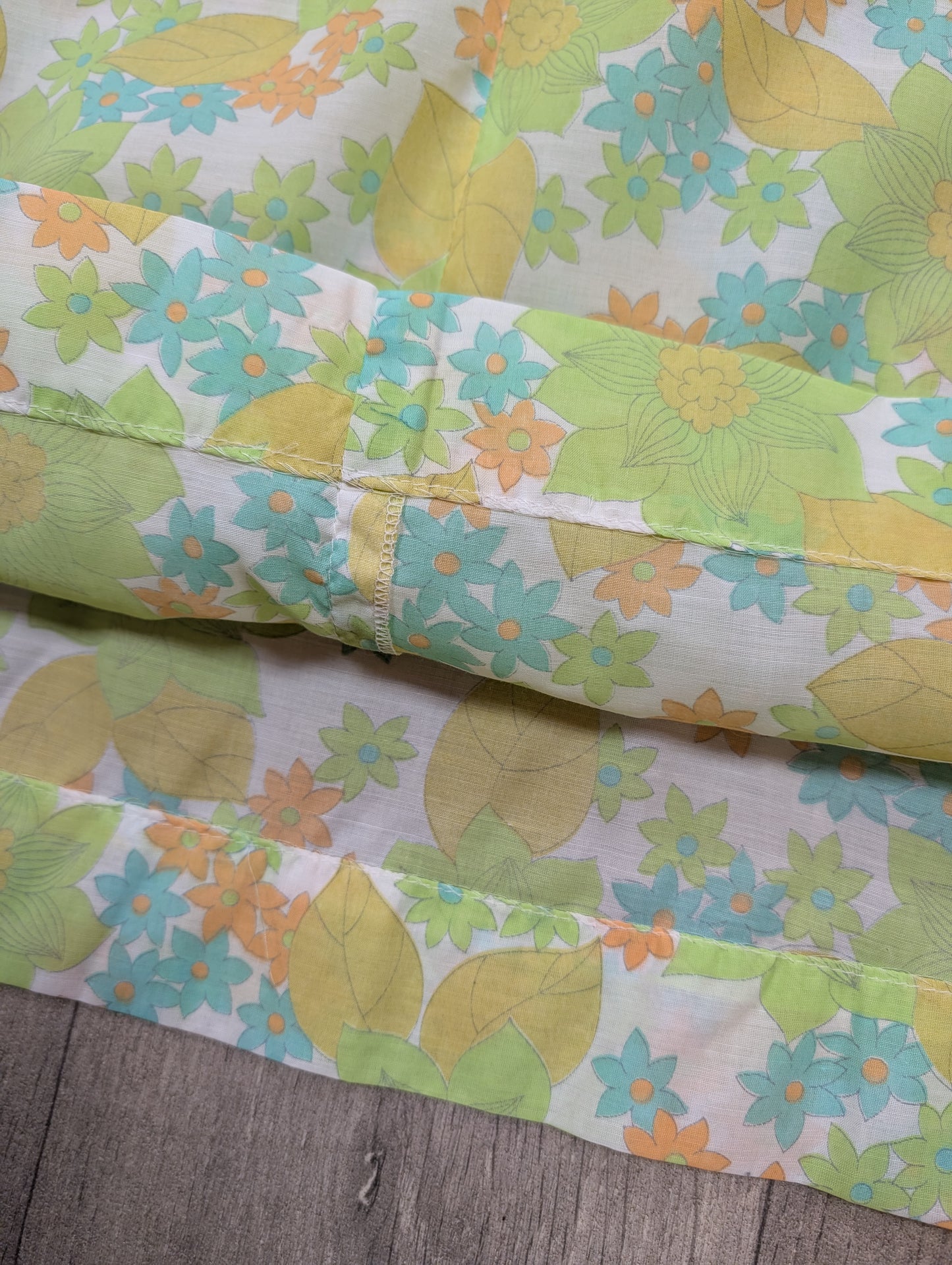 60s/70s Devonshire Lady green floral dress - S/8/10