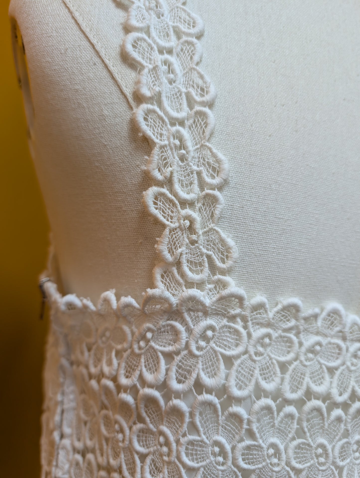 1960s J Oscar Sharpe white floral lace top - S/8