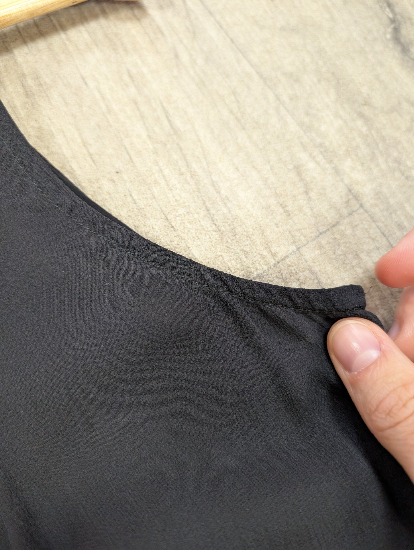 1990s Laura Ashley black silk dress - XS/6/8