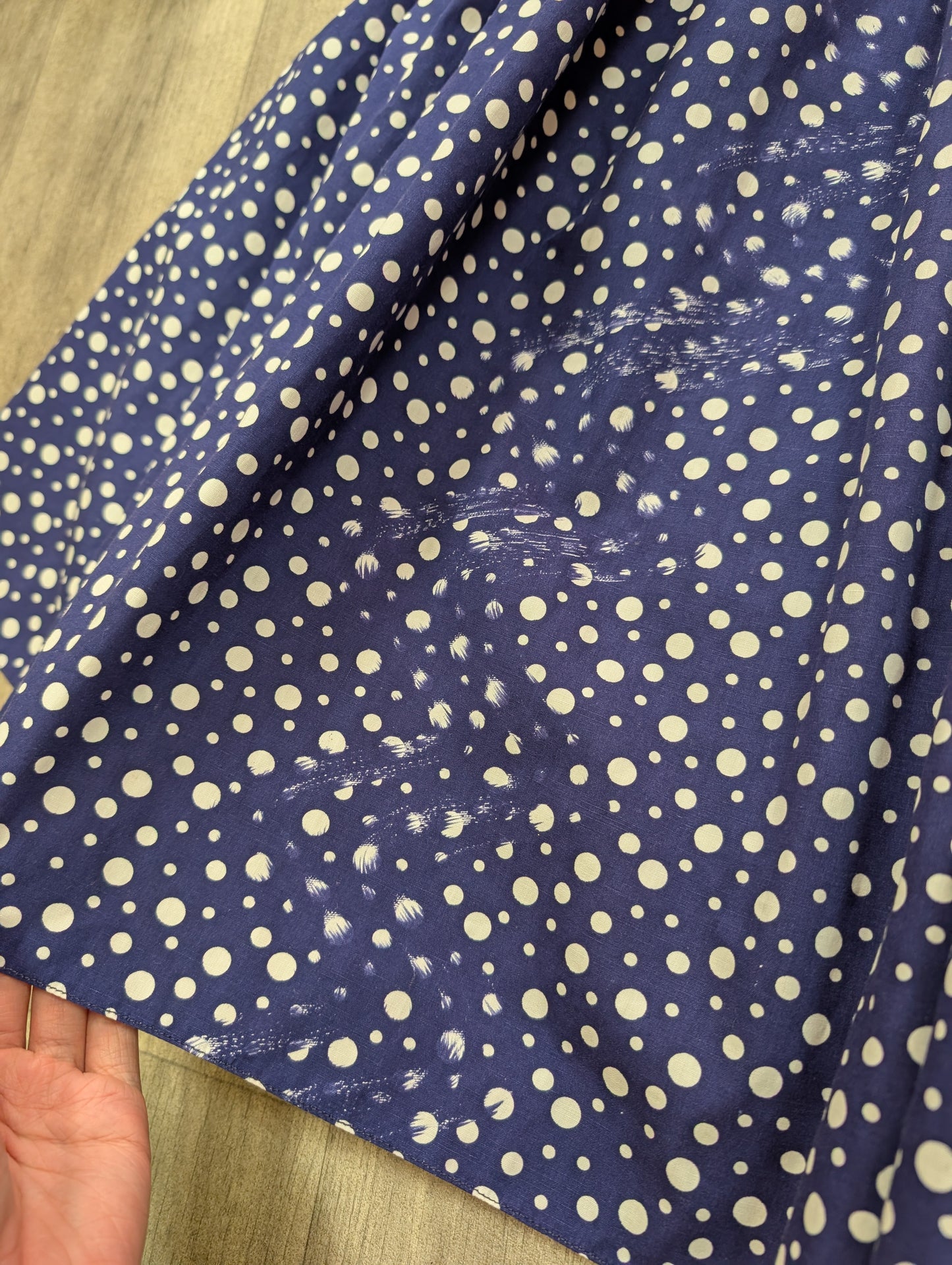 1950s 'A Diana Dress' navy/white polka dot cotton - S/8/10