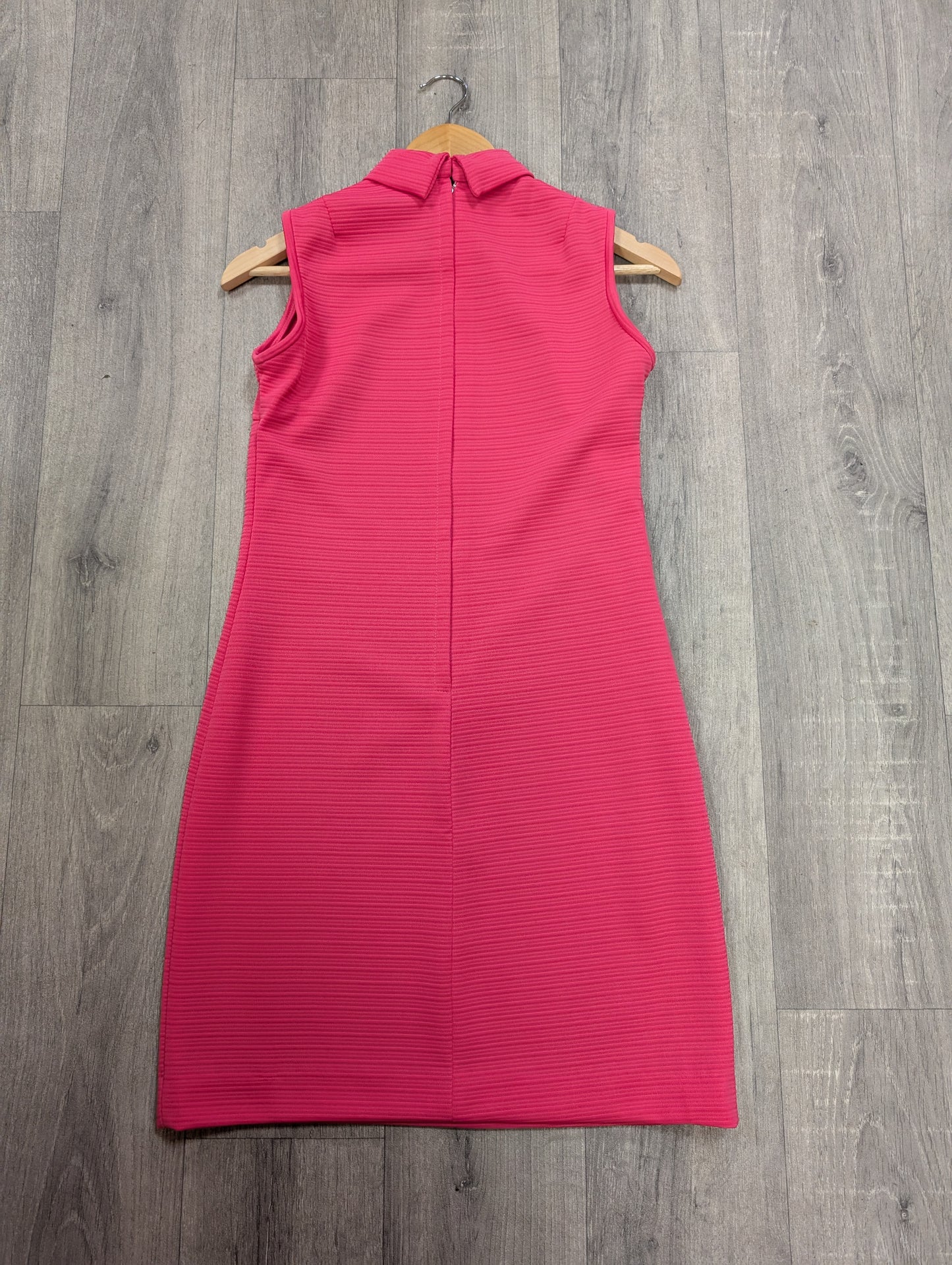 1960s pink crimplene dress - S/8