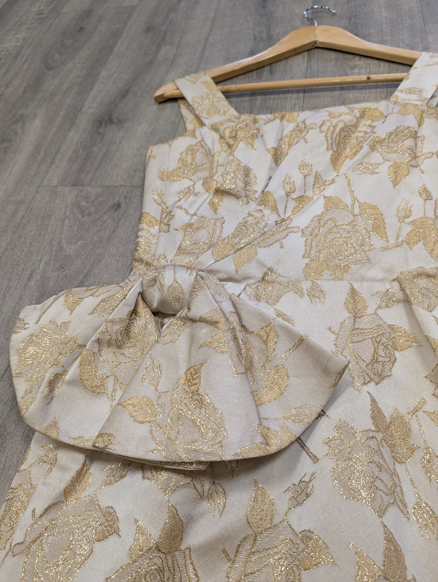 Gold brocade party dress - S/8