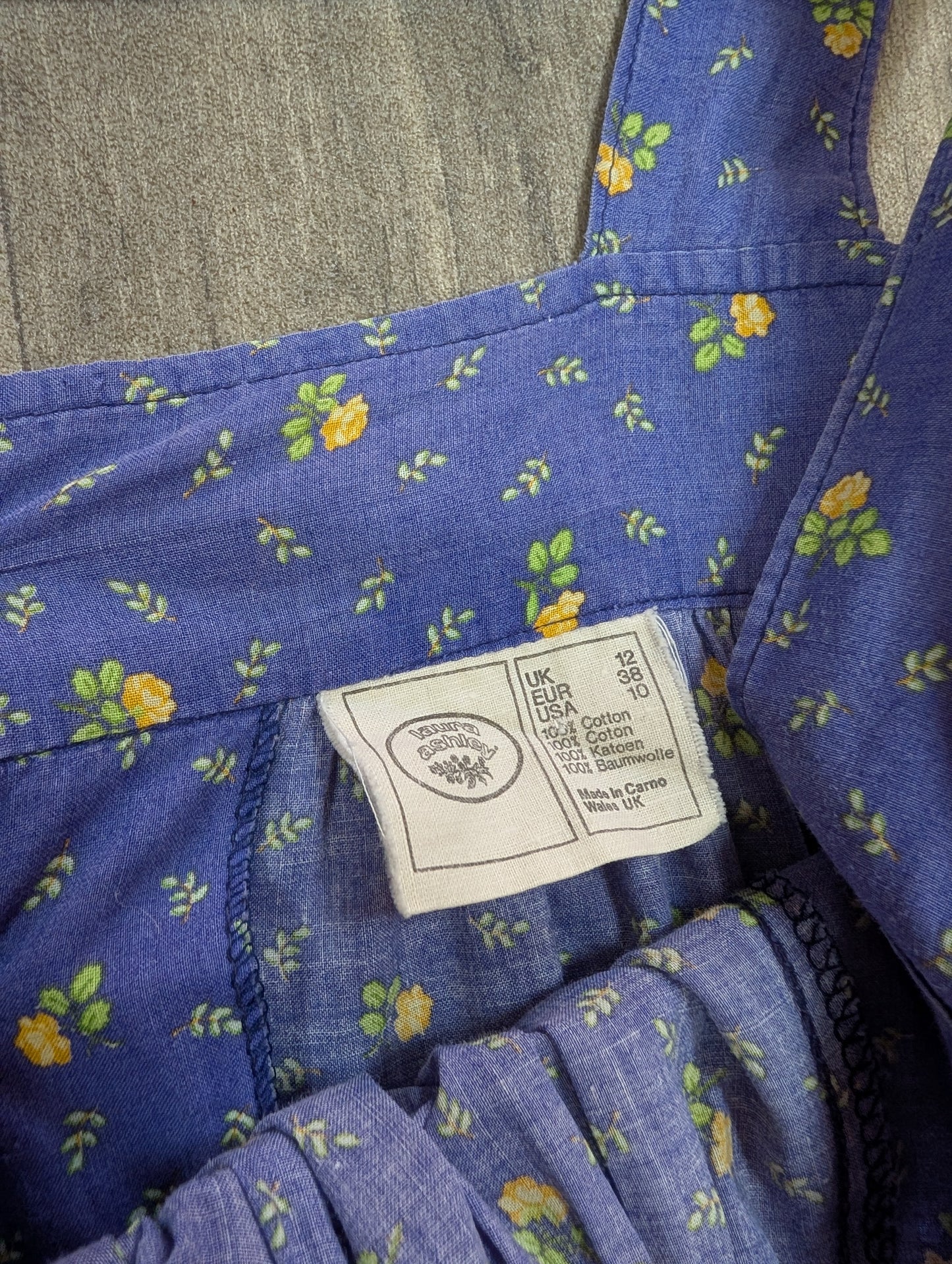 1970s Laura Ashley made in Carno cotton dress - XS/S/6/8