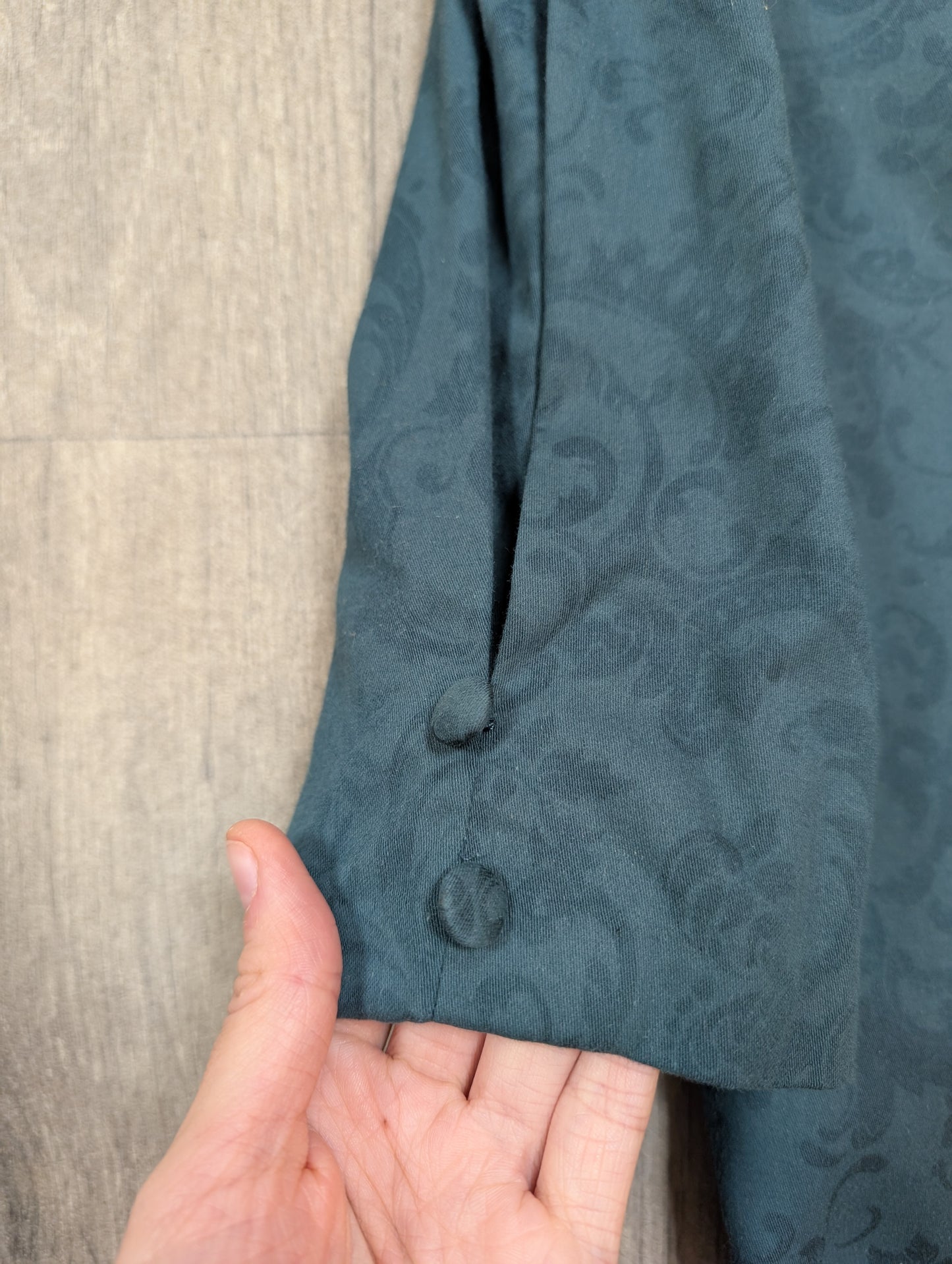 1980s Laura Ashley green dress with back bows - S/8/10