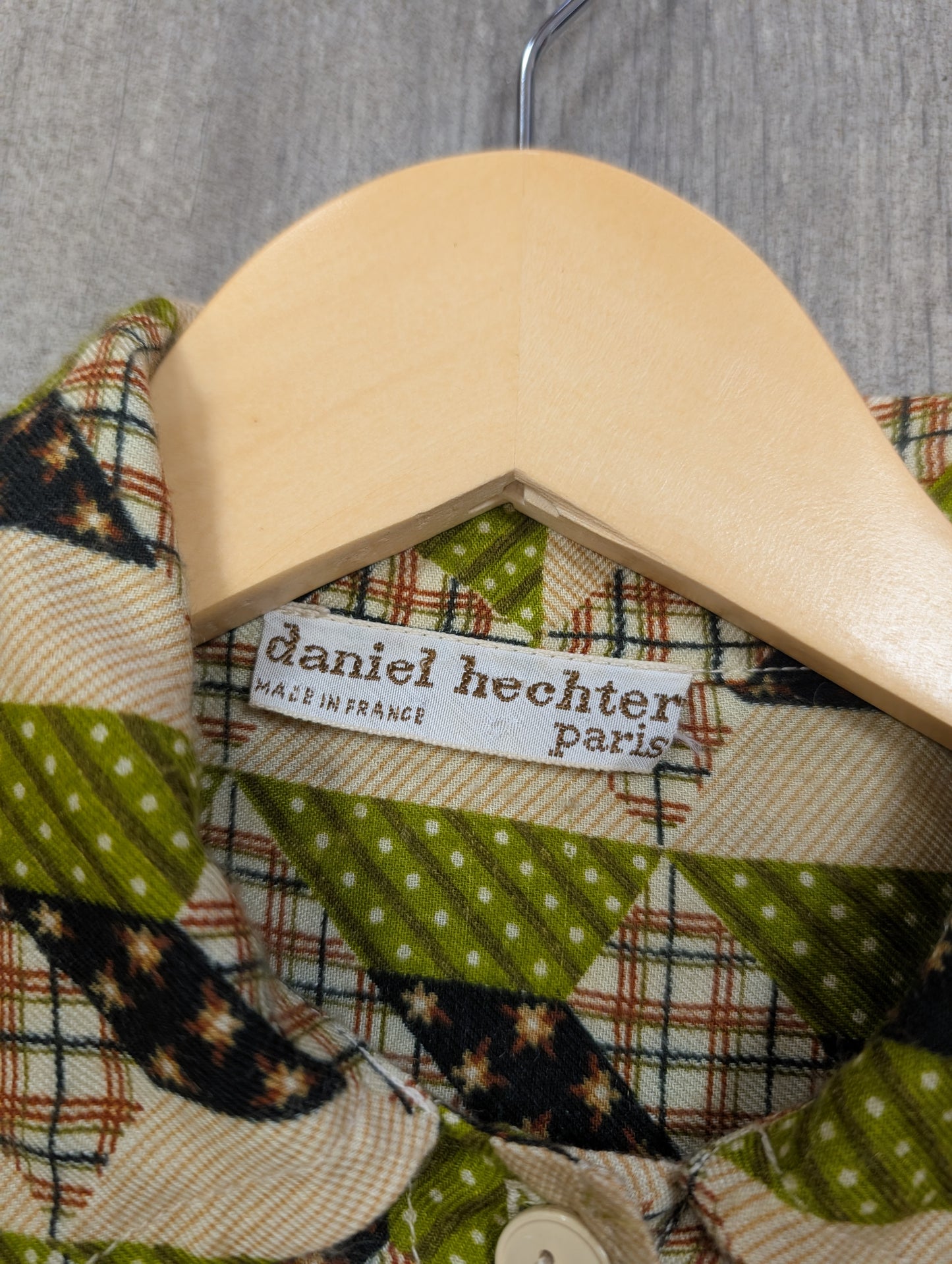 1970s Daniel Hechter Paris green top and skirt - XS/6/8