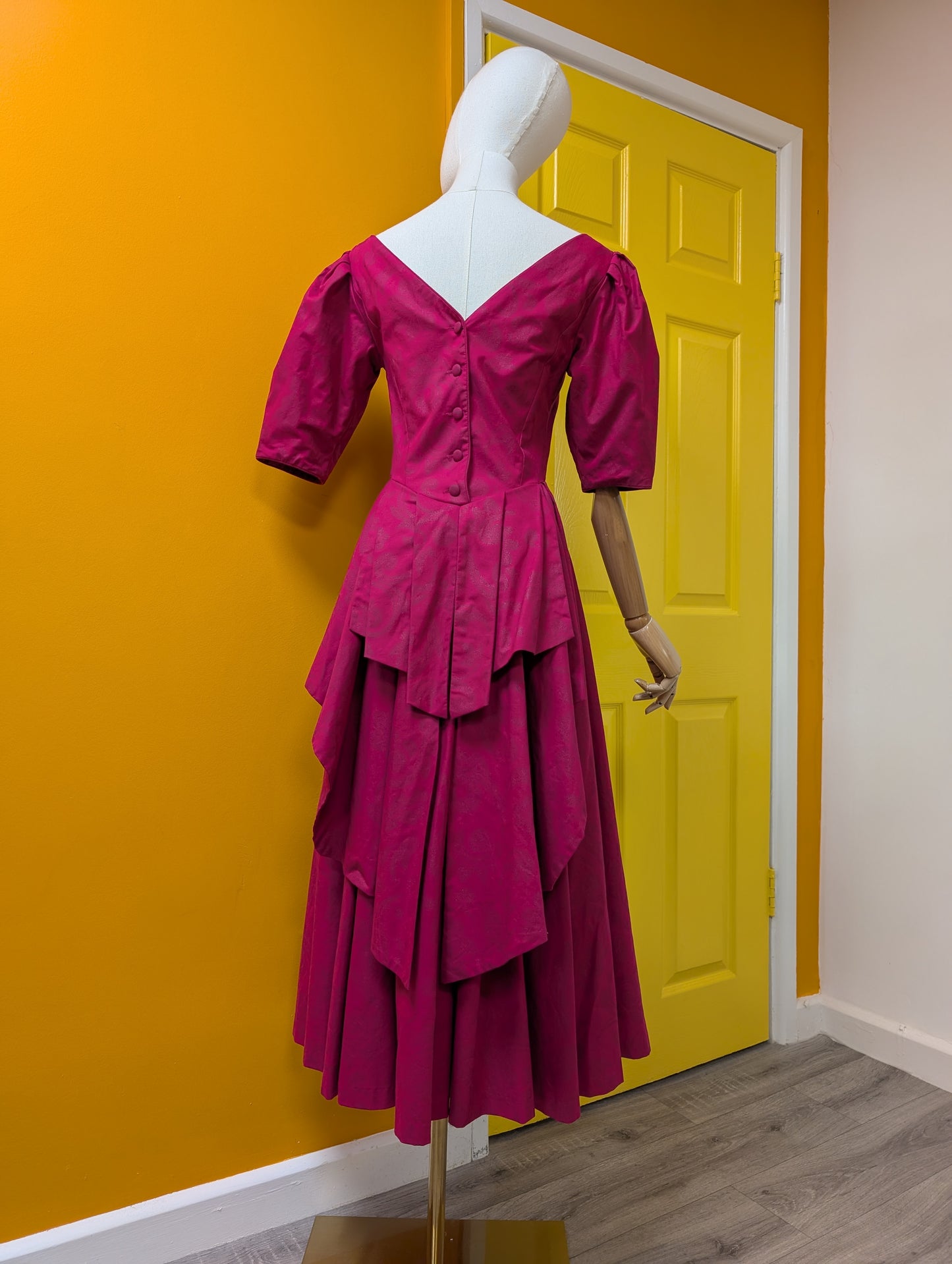 1980s Laura Ashley pink dress - S/8
