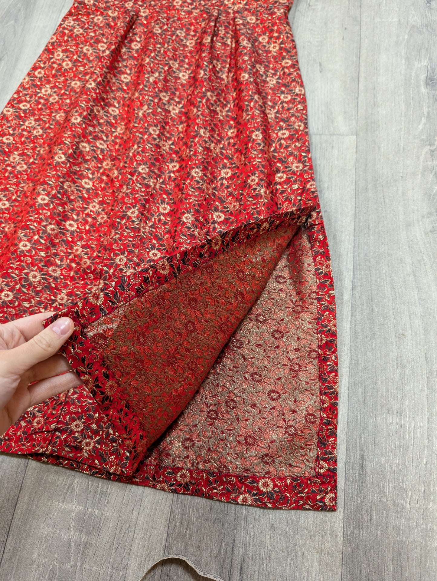 1960s red & gold dress - S/10