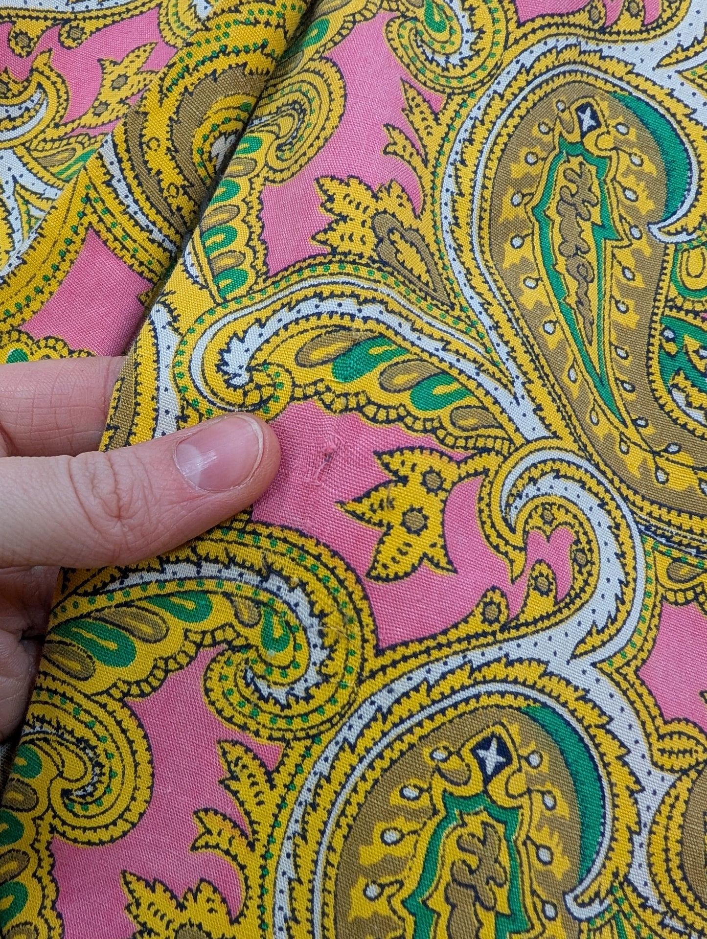 1960s A Fantasy Creation pink paisley cotton housecoat - M/L