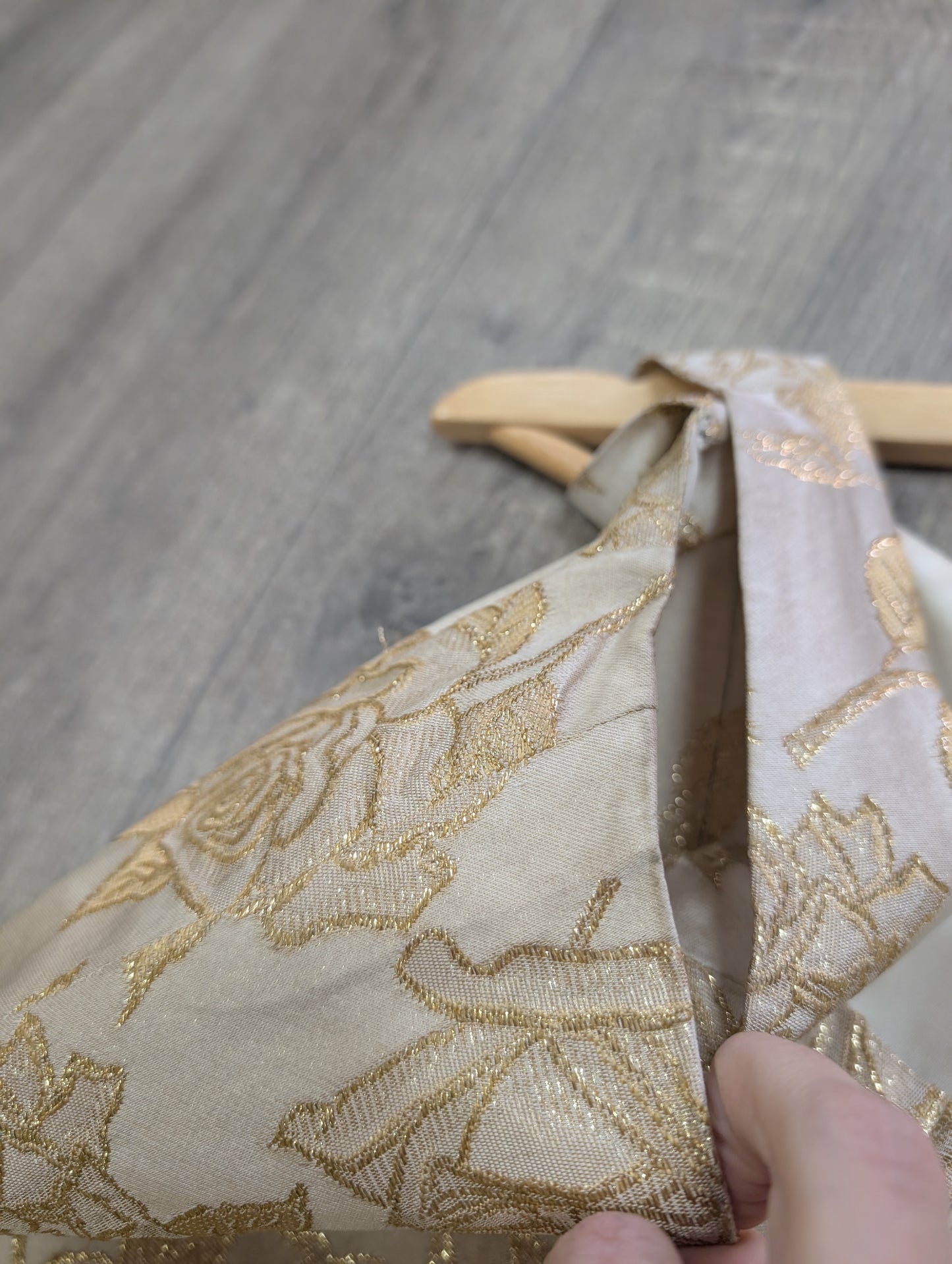 Gold brocade party dress - S/8