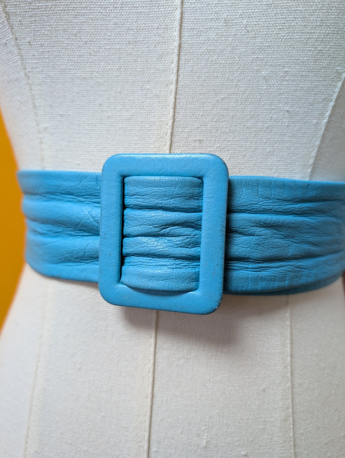 1980s turquoise leather belt