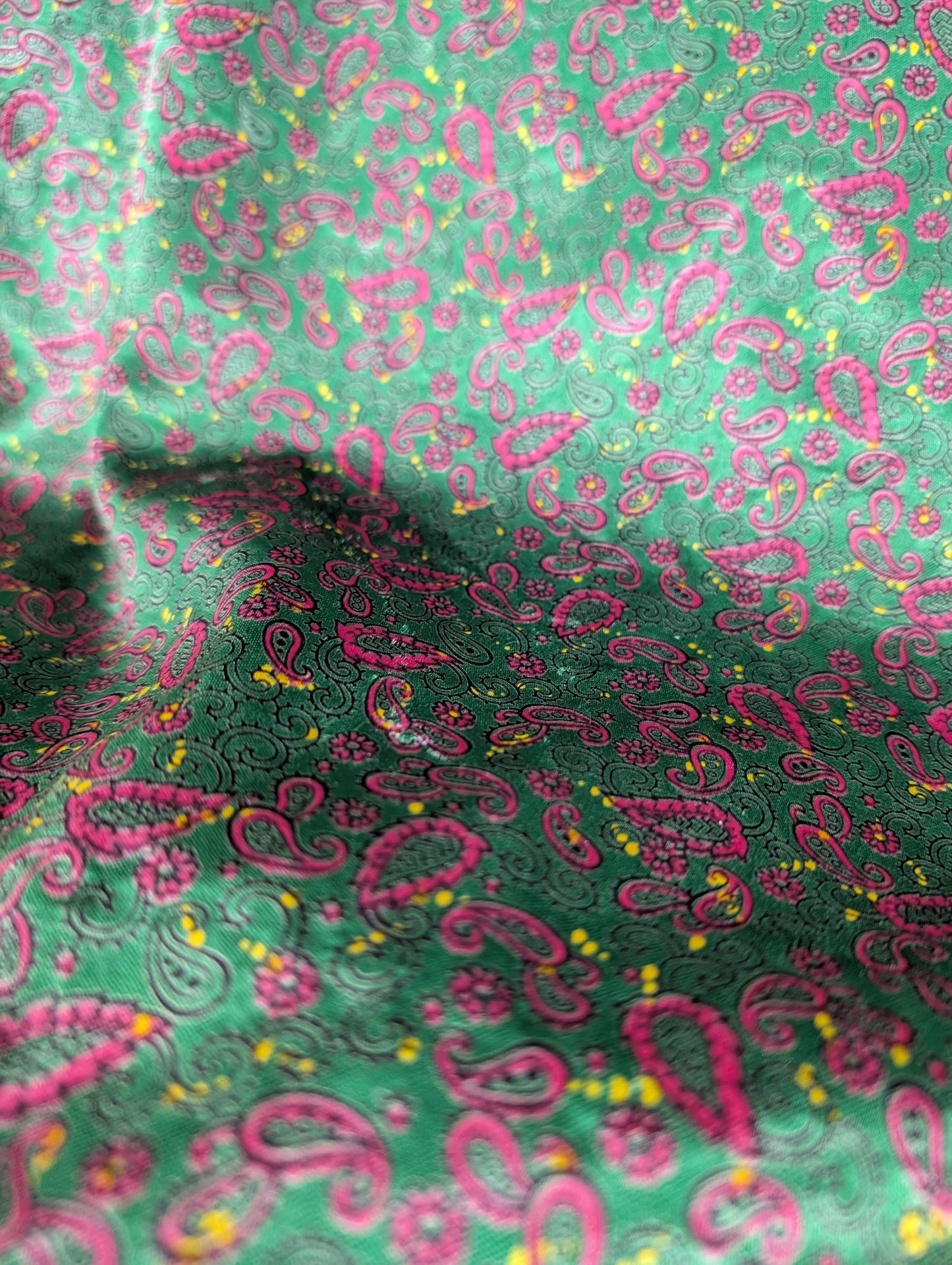 1960s green paisley mini dress - S/10