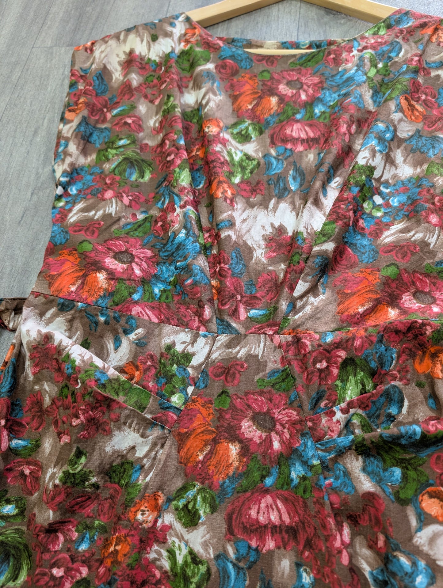 50s/60s Welsmere cotton dress, belt & jacket - S/10