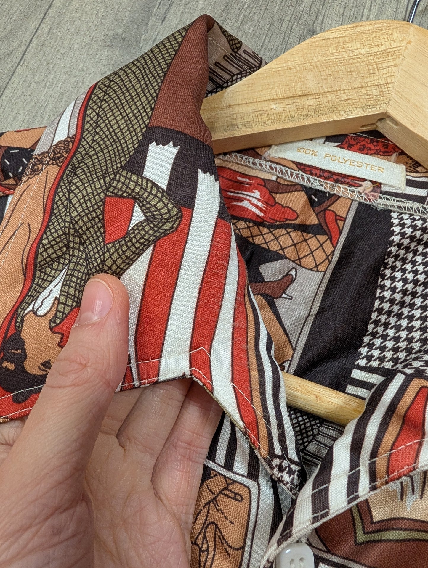 1970s Art Deco novelty print shirt