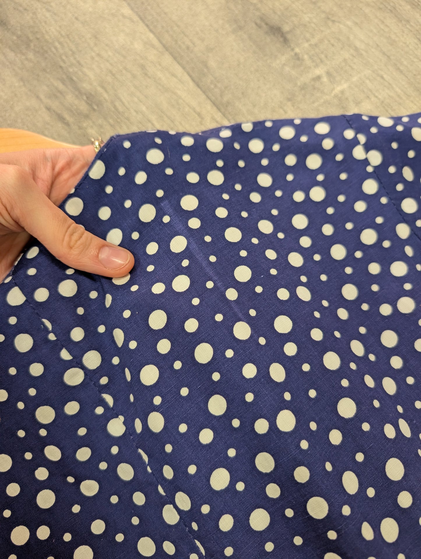 1950s 'A Diana Dress' navy/white polka dot cotton - S/8/10