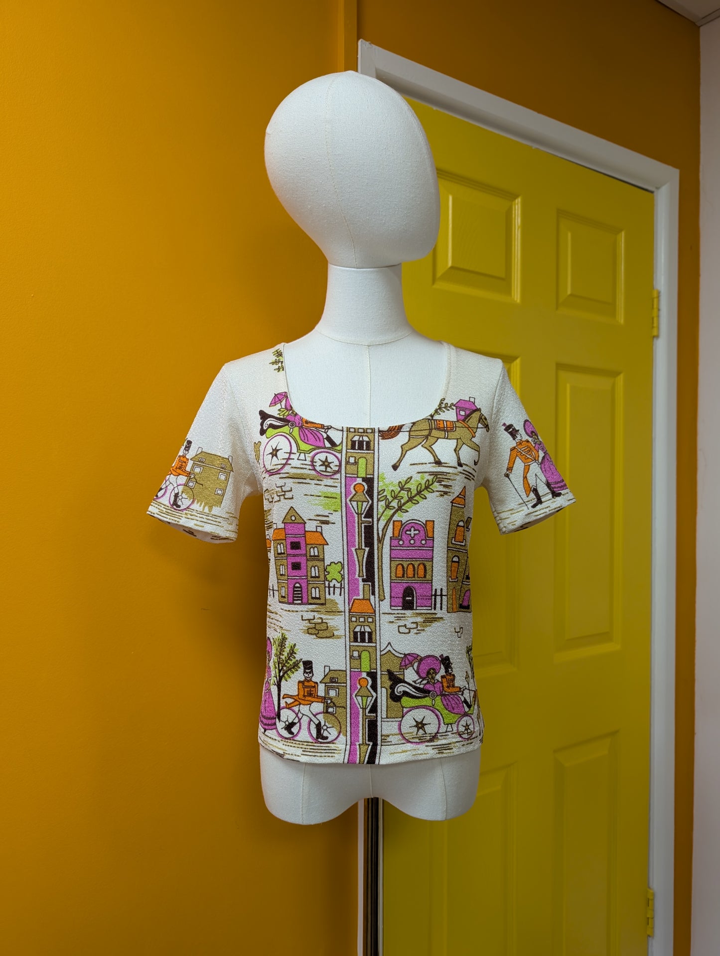 1970s novelty print top - S/M
