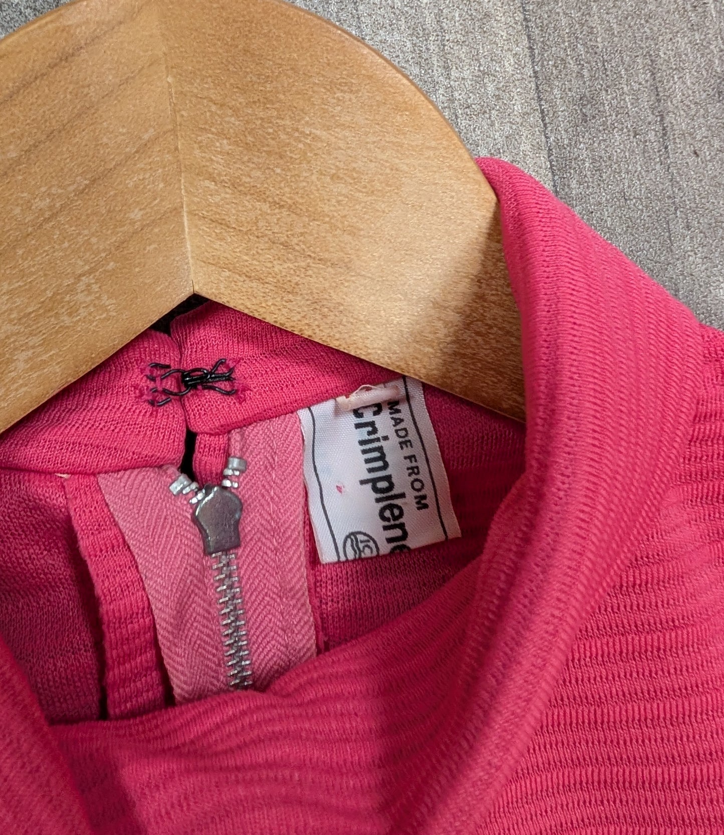 1960s pink crimplene dress - S/8