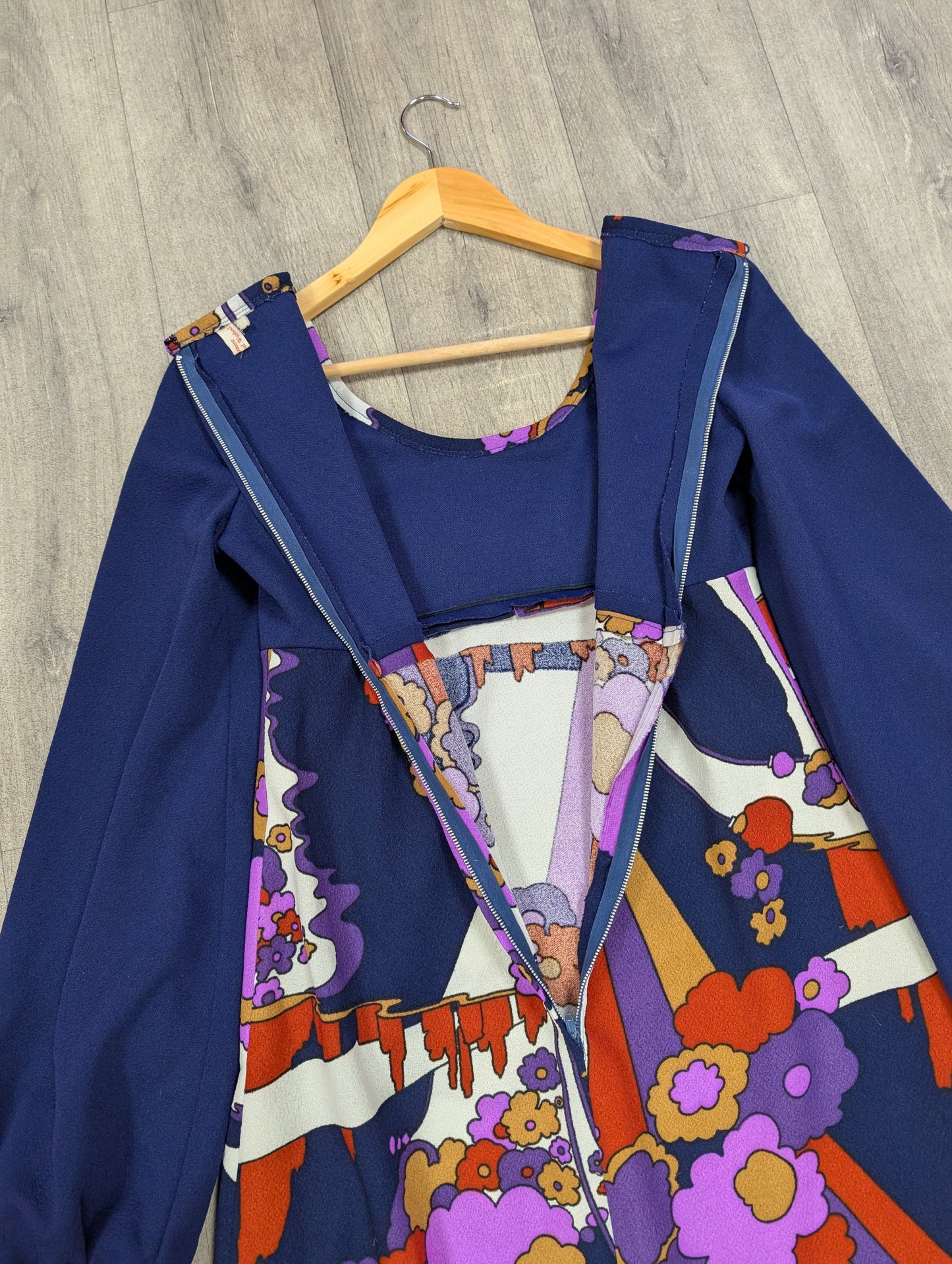 1970s psychedelic maxi dress - S/8