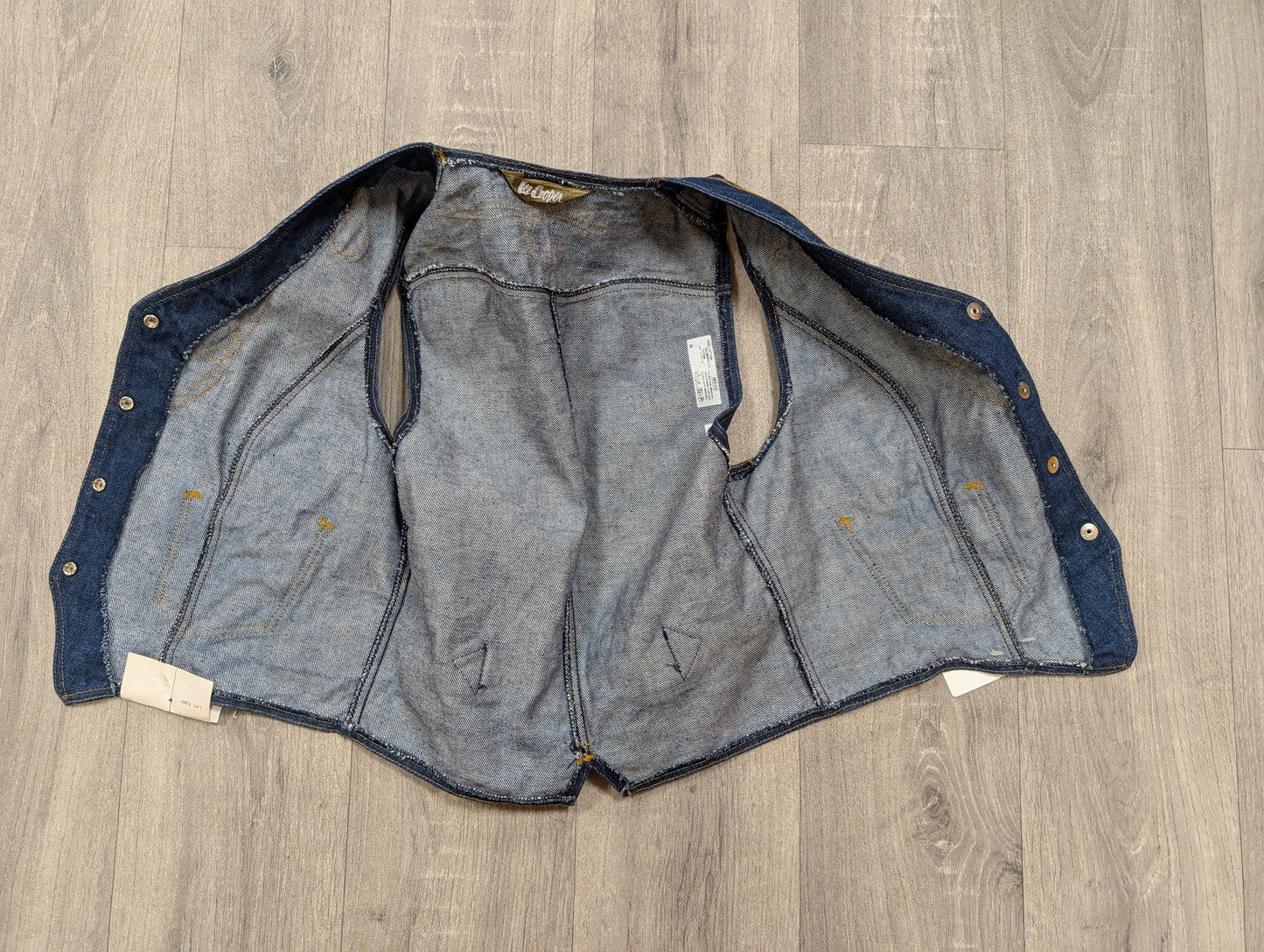 Deadstock 1970s Lee Cooper embroidered denim waistcoat - S/10