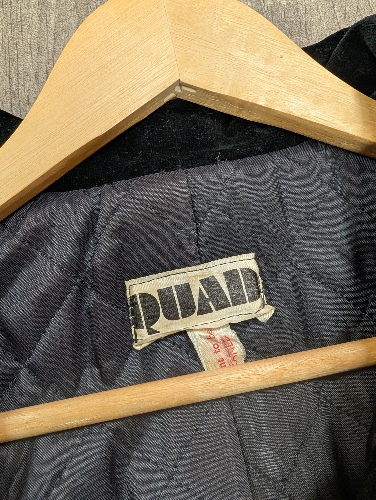 1970s Quad black velvet quilted cape