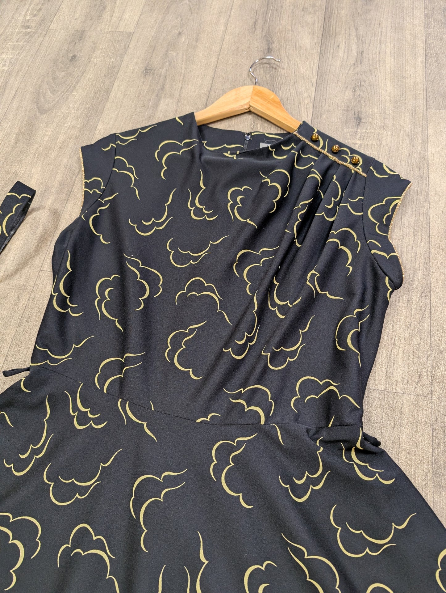 1980s cloud print dress - M/12/14