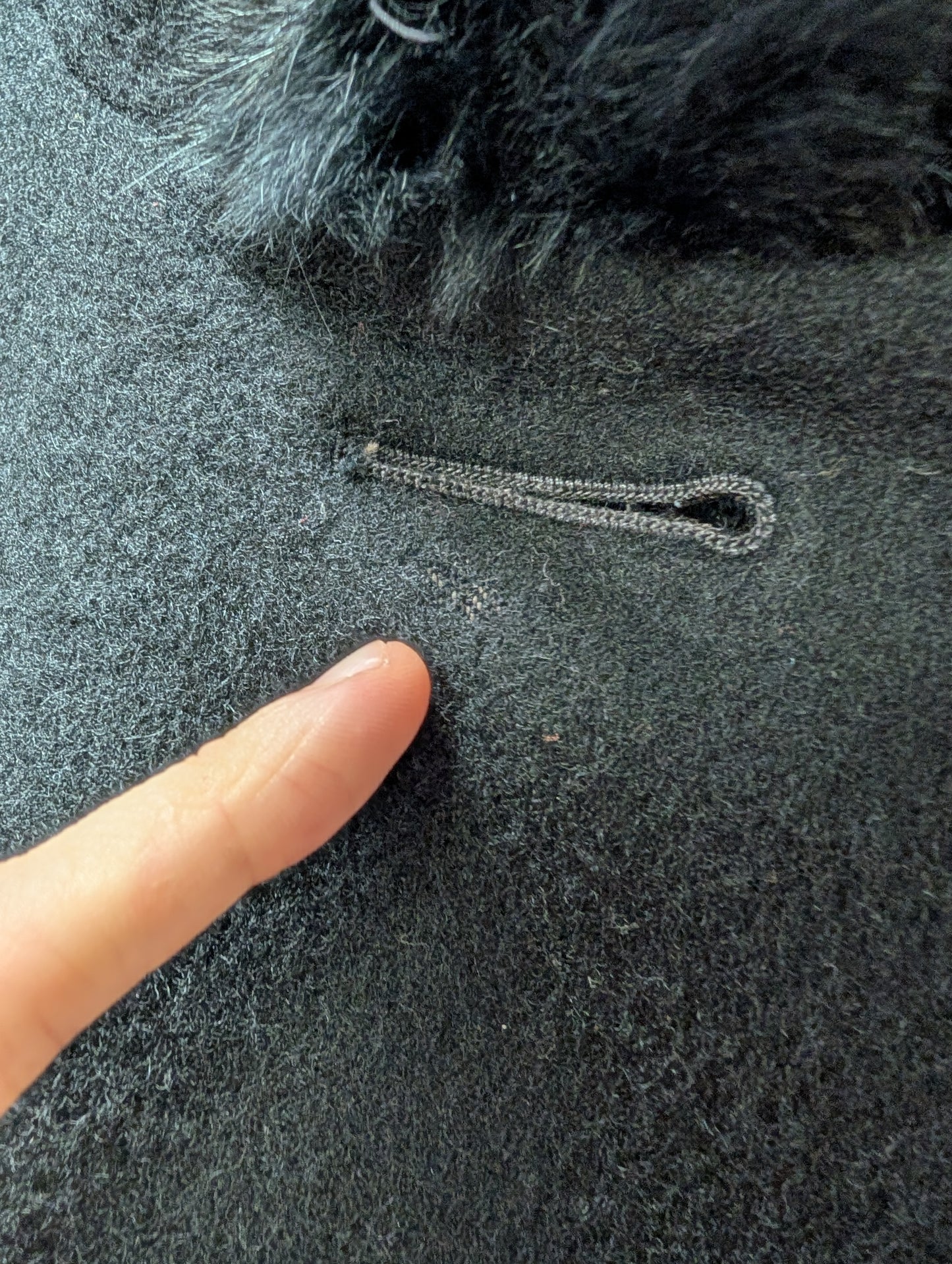 1960s Raymond of London black wool cape with fur trim