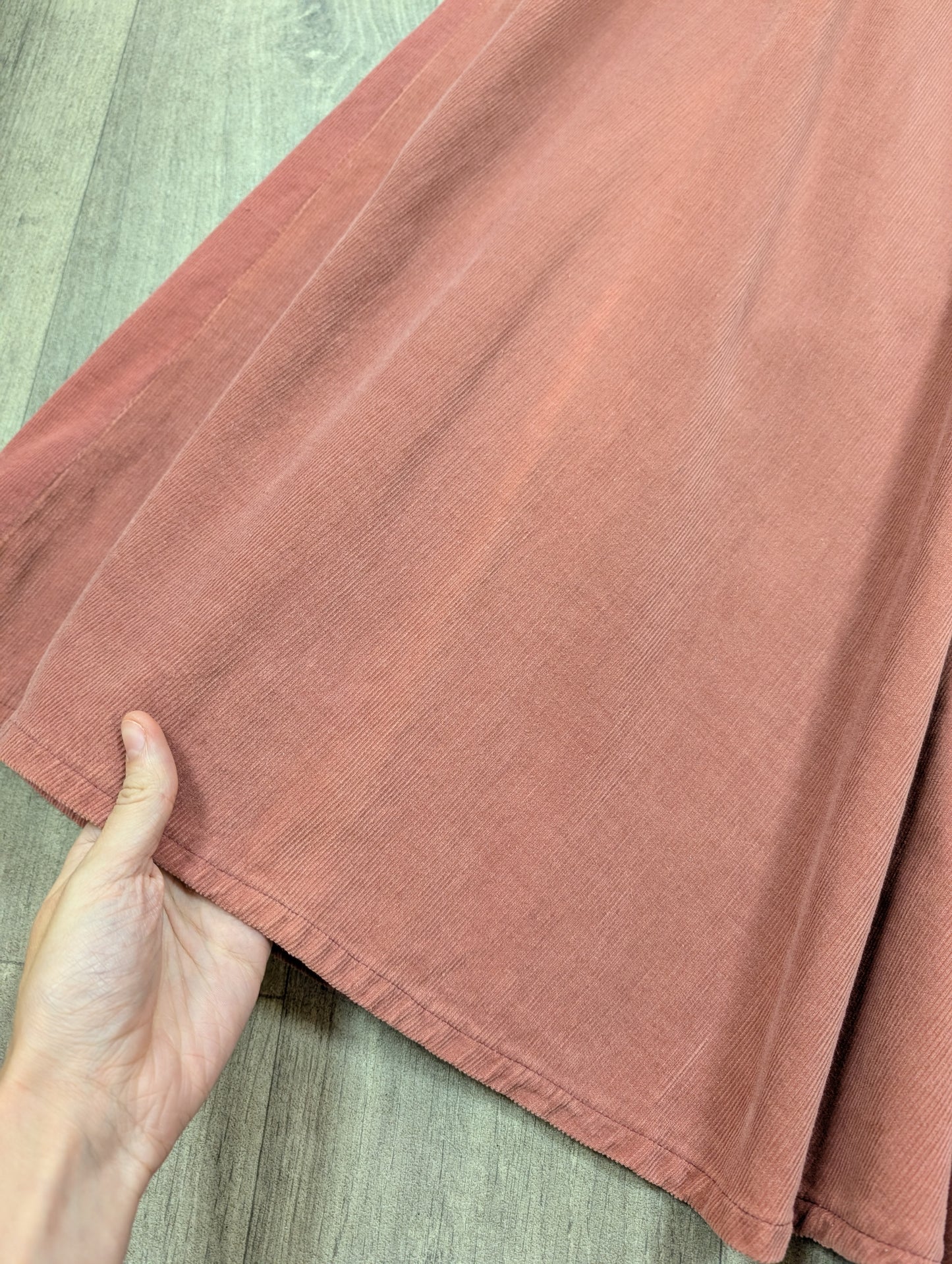 Gorgeous 1970s pink needlecord dress with William Morris fabric - S/8/10