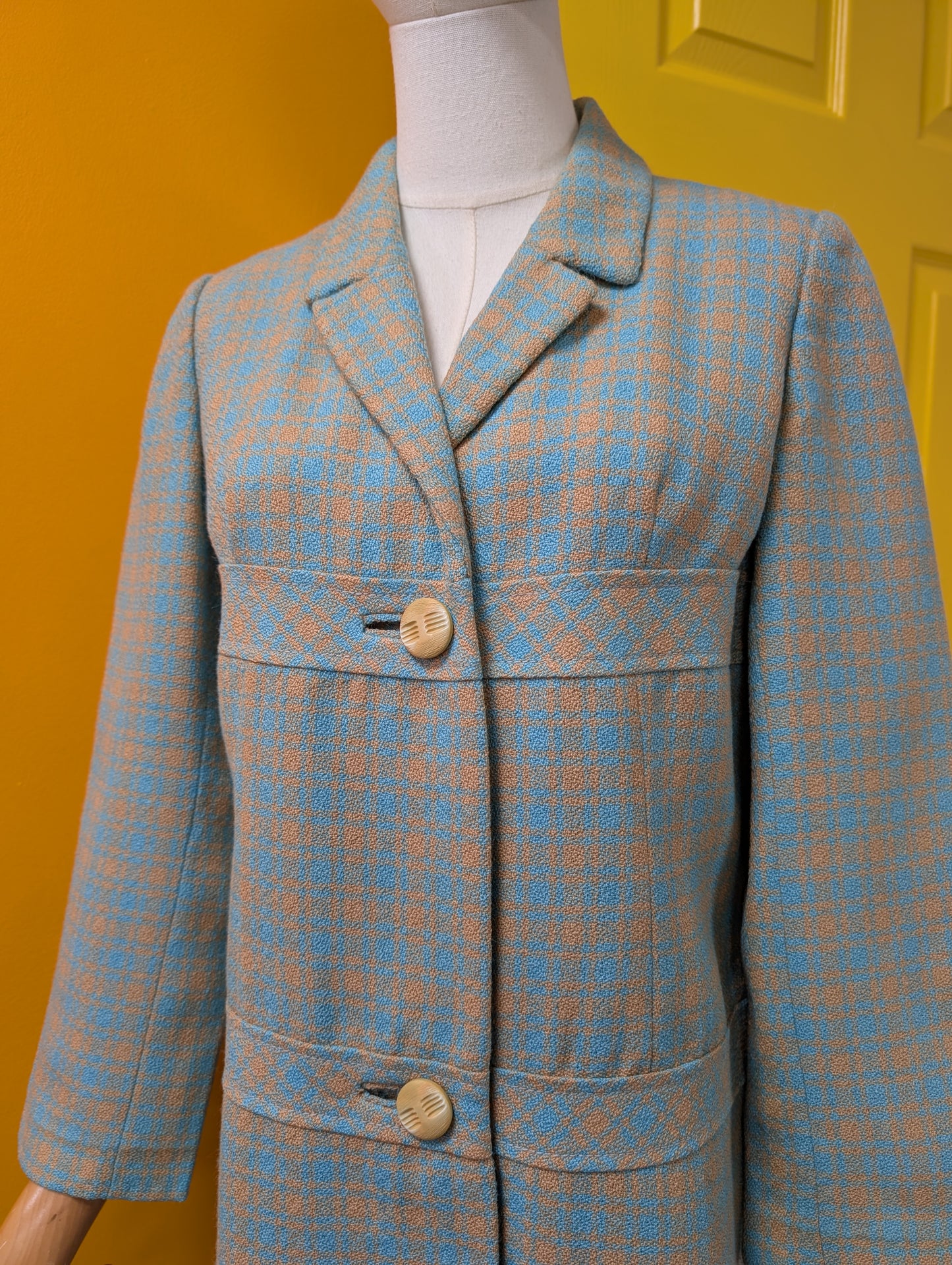 1960s Aubrey Segal check coat - S